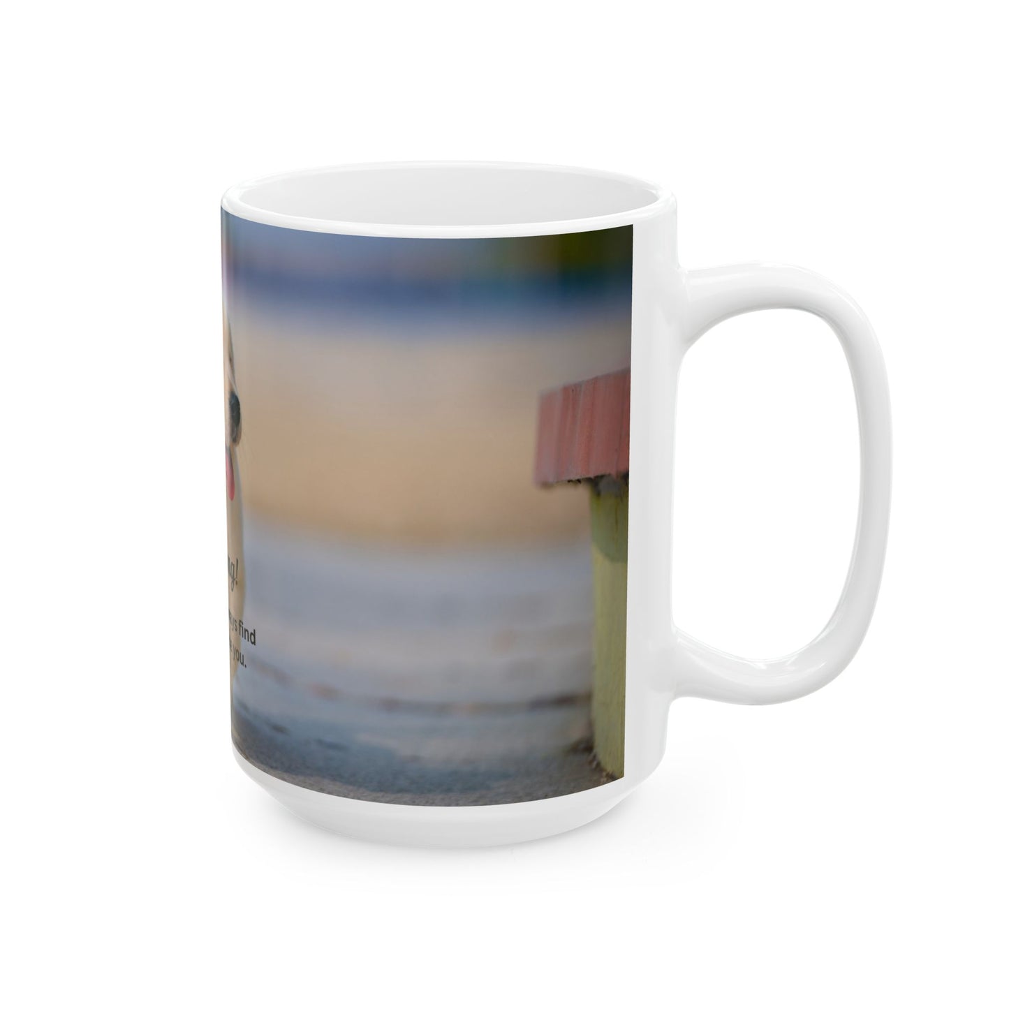 Motivational Puppy Ceramic Mug – "Keep Going!" Inspirational Coffee Cup (11oz/15oz)