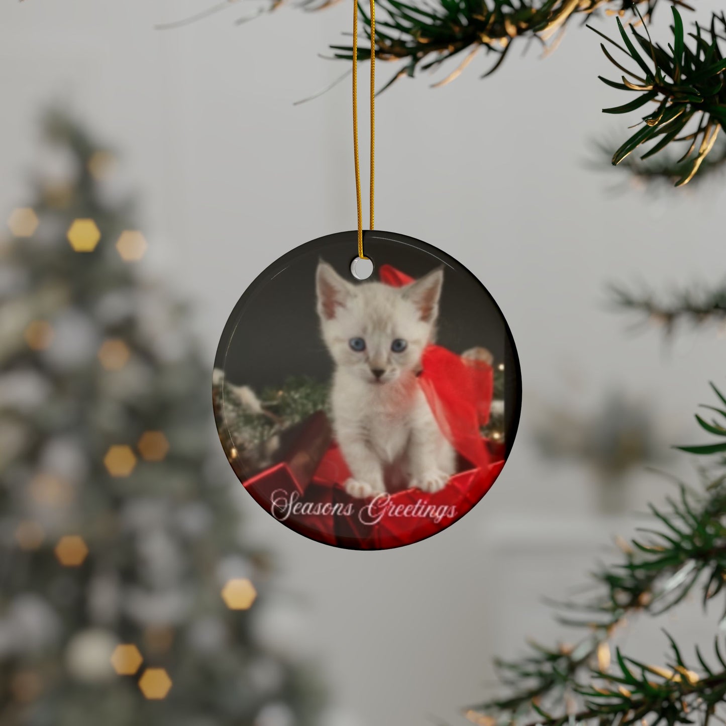 Cat Christmas Ornaments, Festive Double-Sided, Holiday Decor, Pet Lover Gift, Seasonal Cheer, Home Ornament