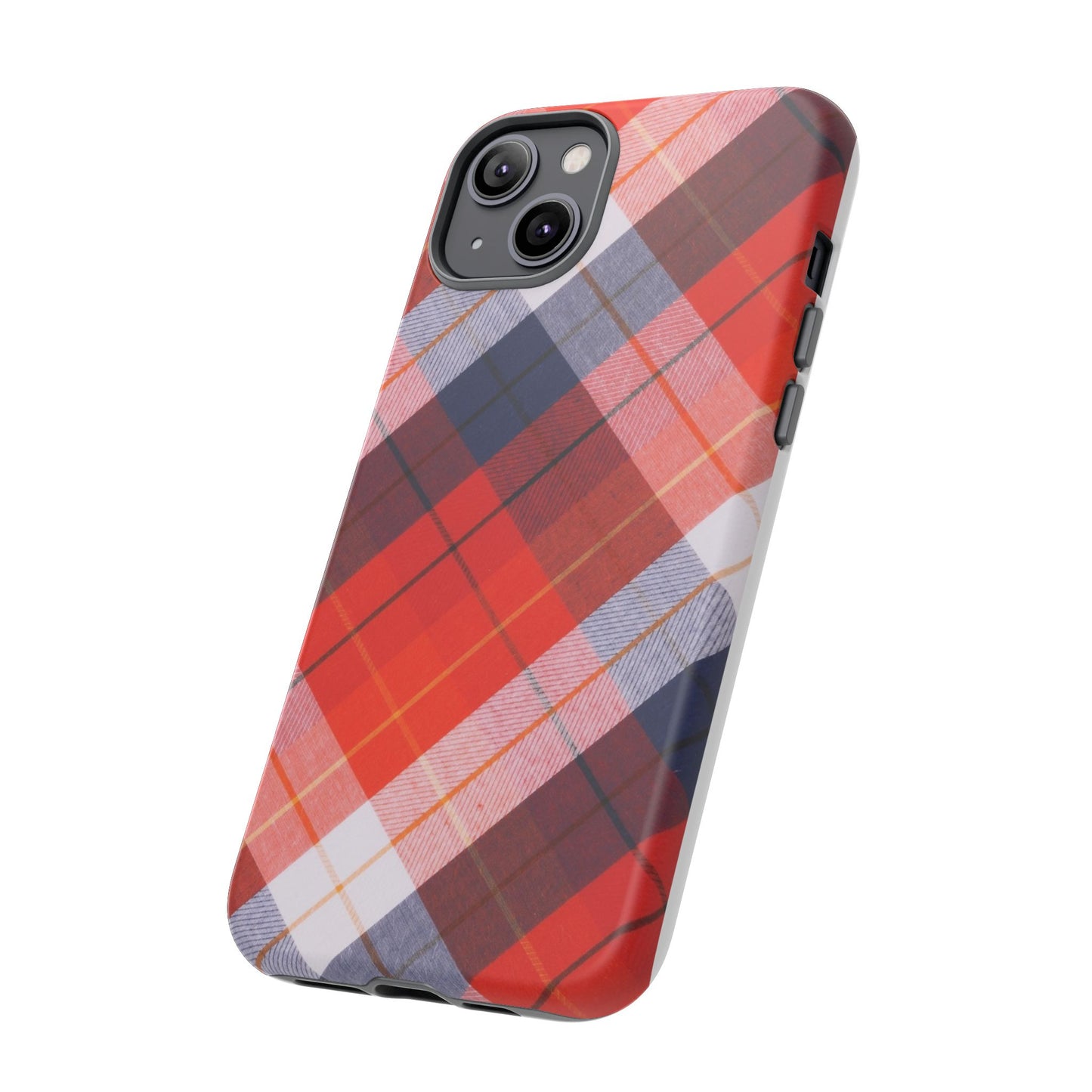 Tough Cases, Beautiful Red, White & Blue Plaid Design