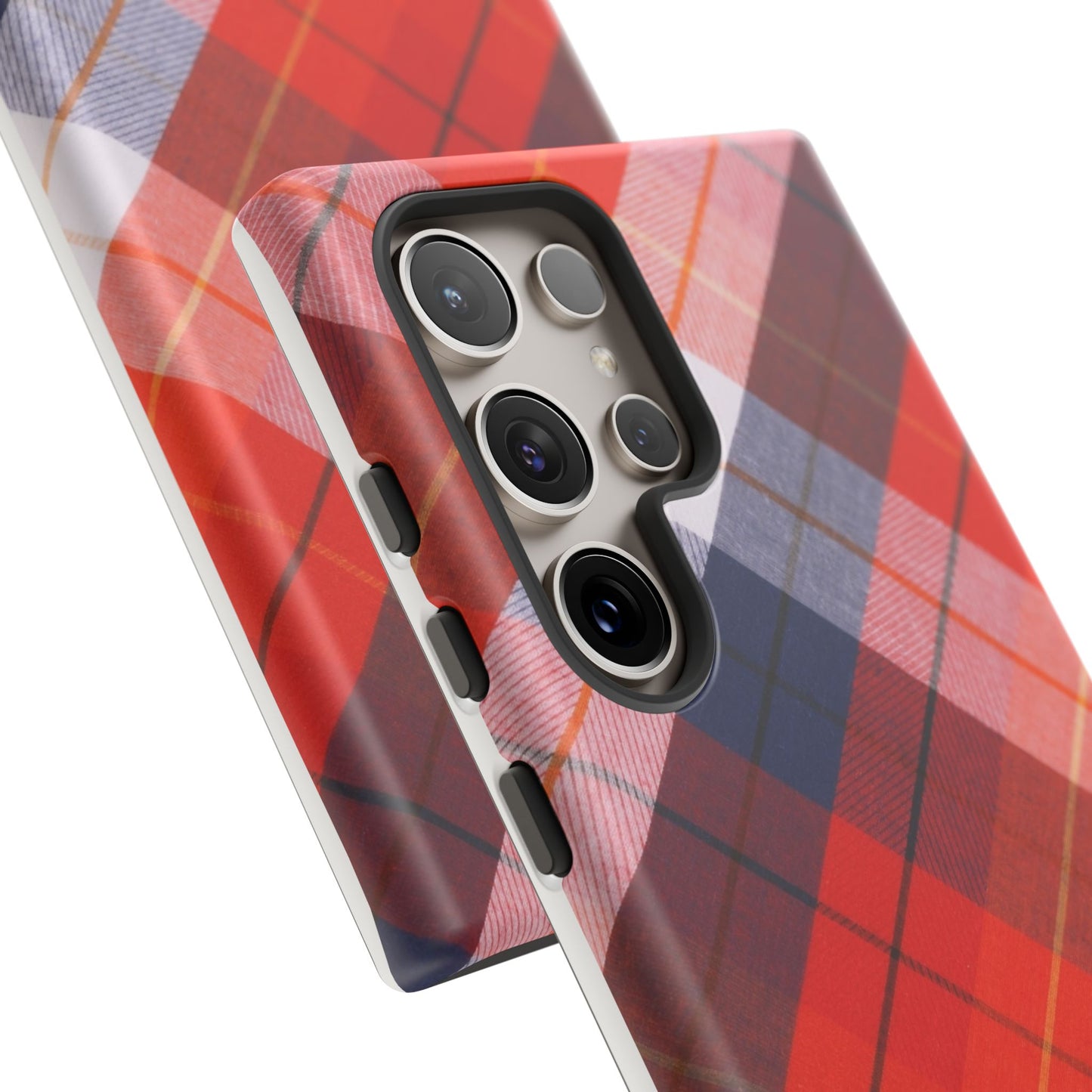 Tough Cases, Beautiful Red, White & Blue Plaid Design