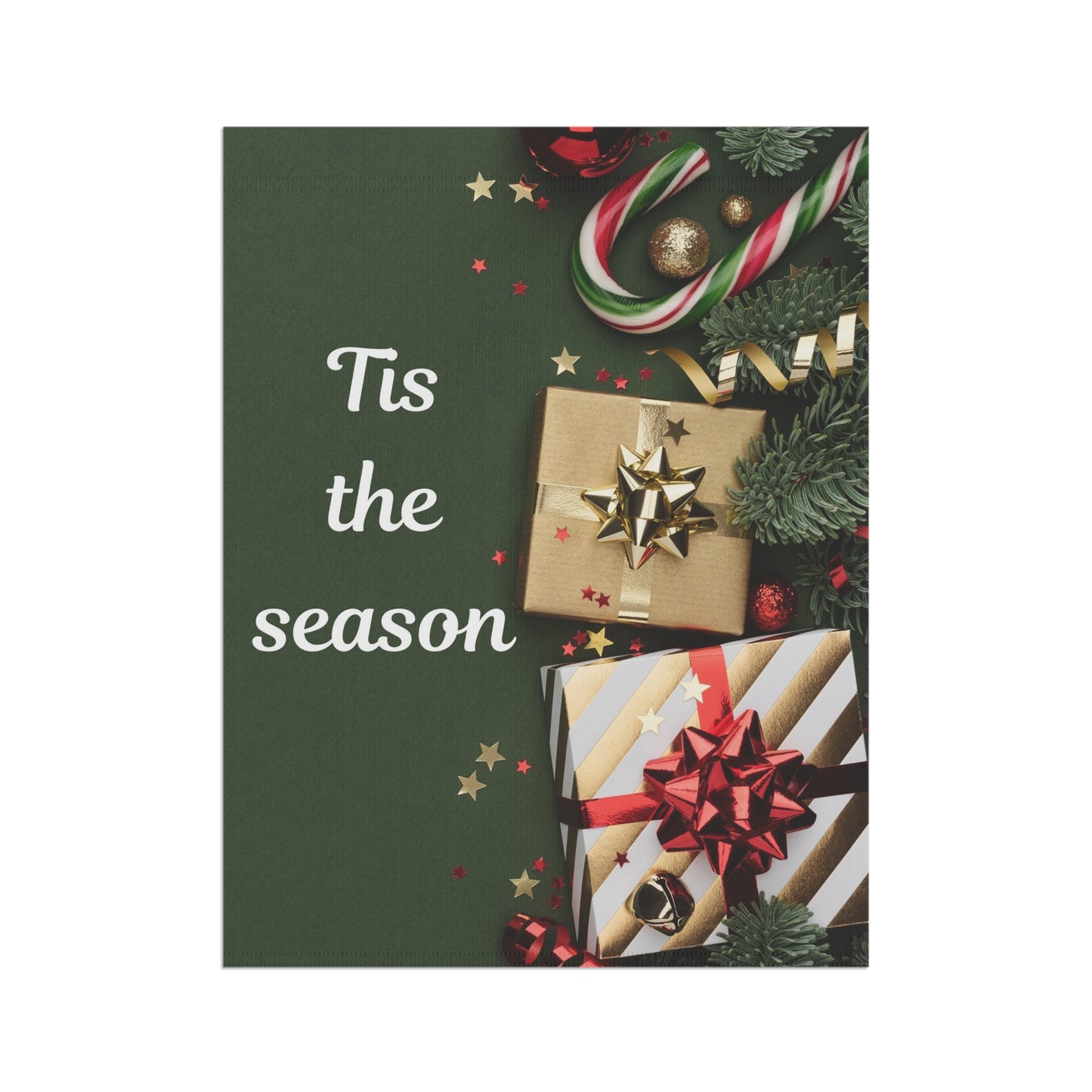 Christmas Garden Flag - "Tis the Season" Holiday House Banner