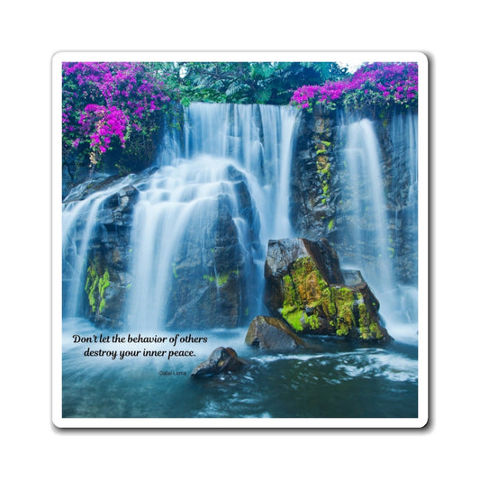 Serene Waterfall Motivational Magnet, Refrigerator Decor, Inspirational Gift, Relaxation Reminder, Stress Relief Reminder