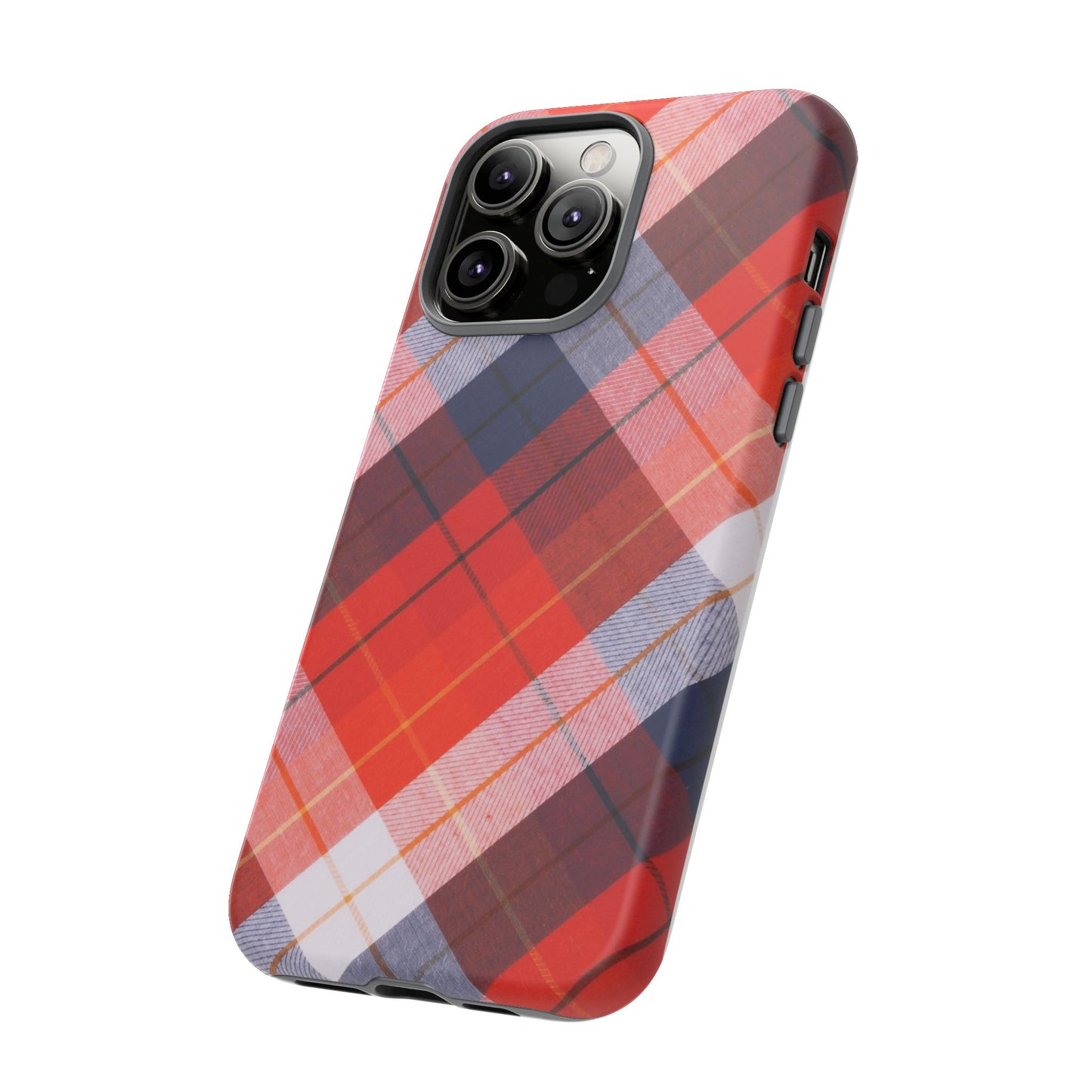 Tough Cases, Beautiful Red, White & Blue Plaid Design