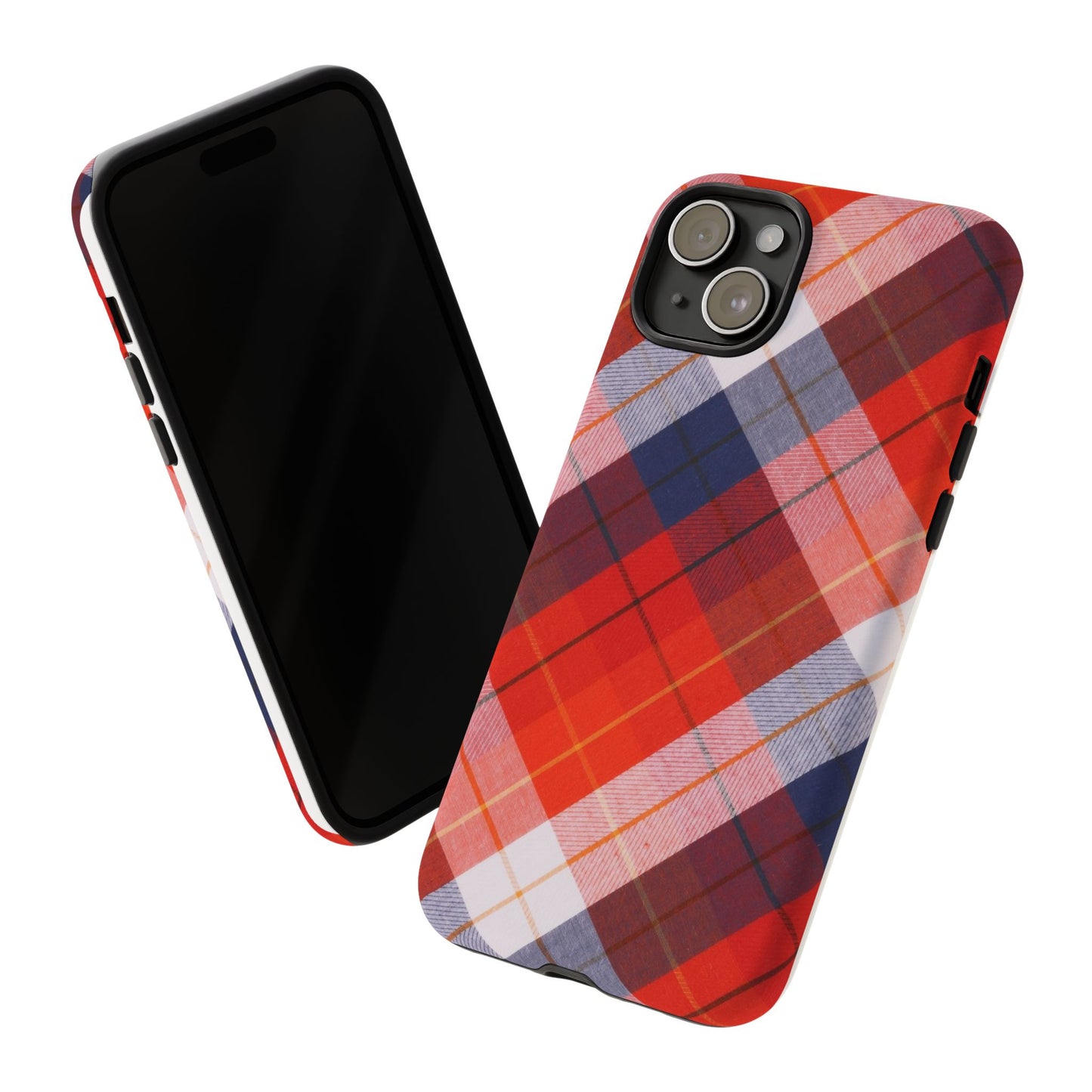 Tough Cases, Beautiful Red, White & Blue Plaid Design