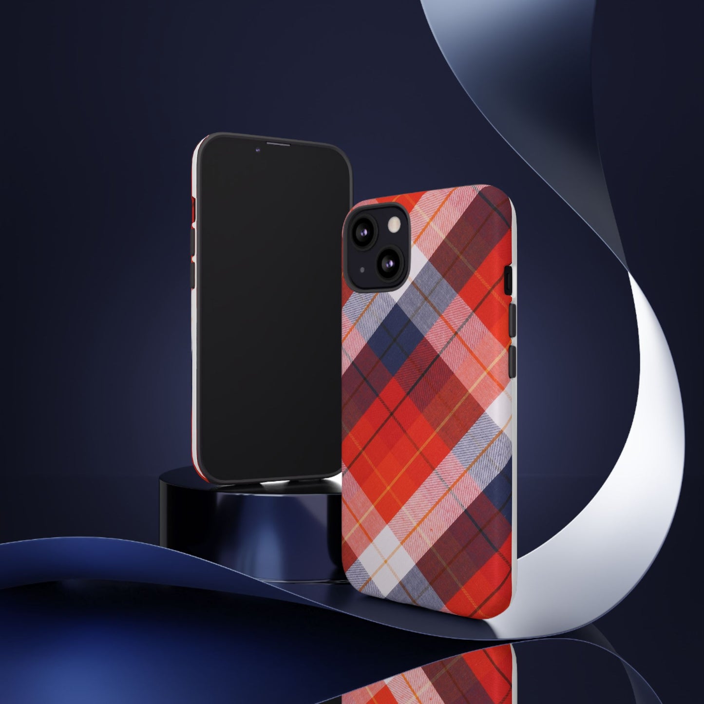 Tough Cases, Beautiful Red, White & Blue Plaid Design