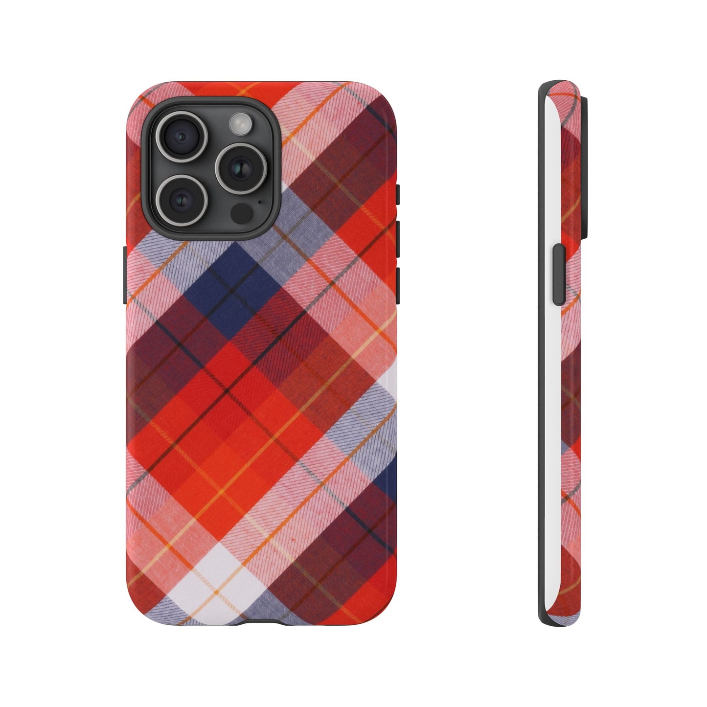Tough Cases, Beautiful Red, White & Blue Plaid Design