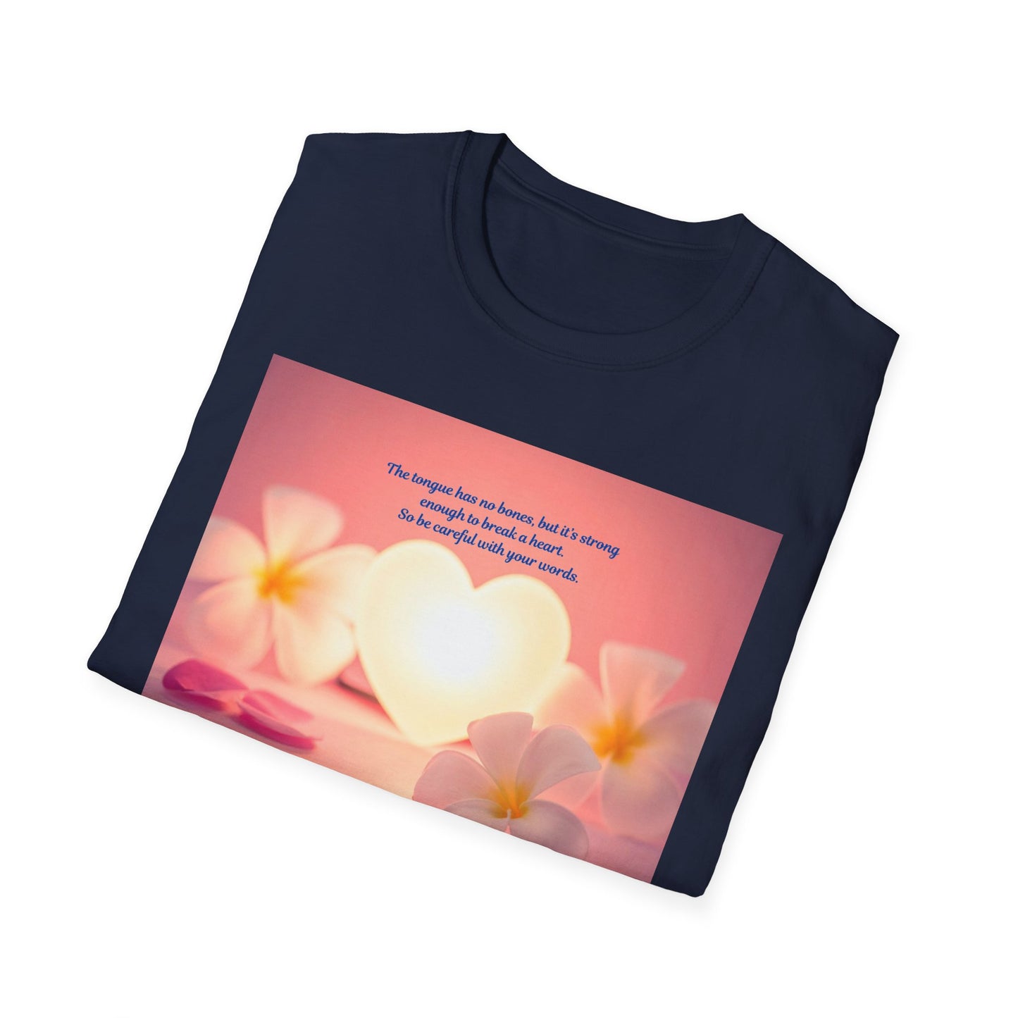 Inspirational Heart & Plumeria T-Shirt – 'The stronger the love...' Motivational Floral Tee