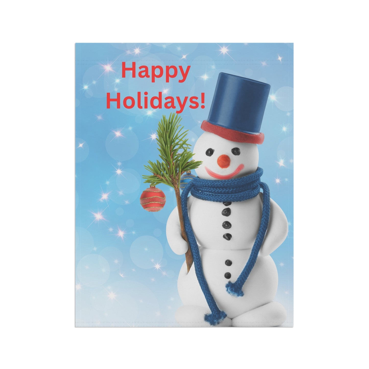 Happy Holidays Snowman Garden Flag - Holiday House Banner