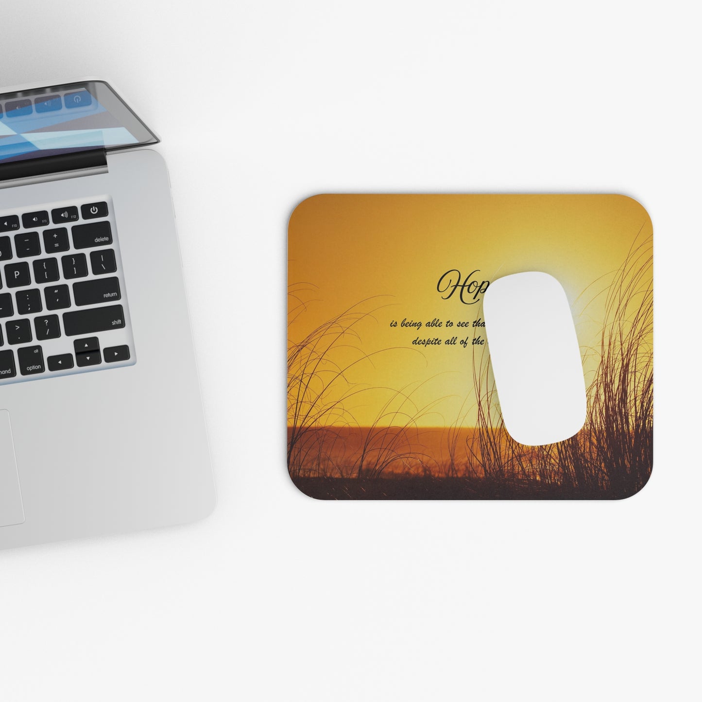 Hope Sunrise Mouse Pad — Inspirational Desk Mousepad with "Hope" Quote