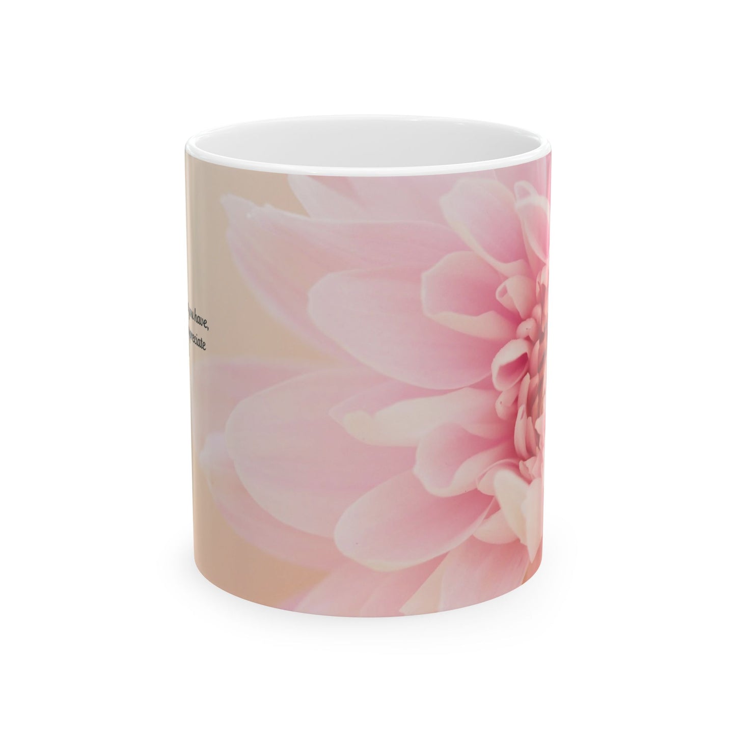 Pink Floral Ceramic Mug — Soft Pastel Flower Coffee Cup (11oz, 15oz)