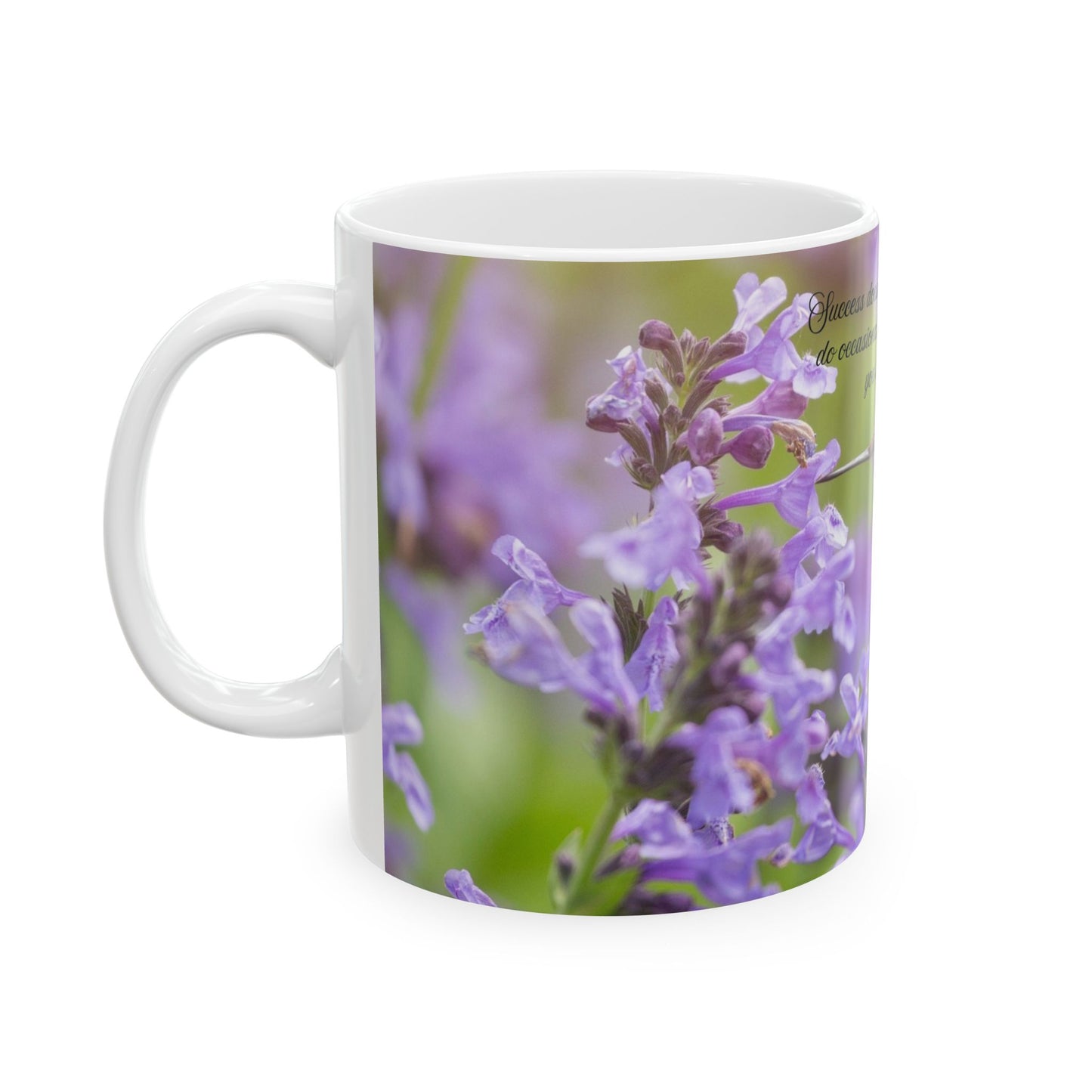 Hummingbird & Lavender Ceramic Mug — "Success doesn’t come from what you do occasionally…" (11oz/15oz)