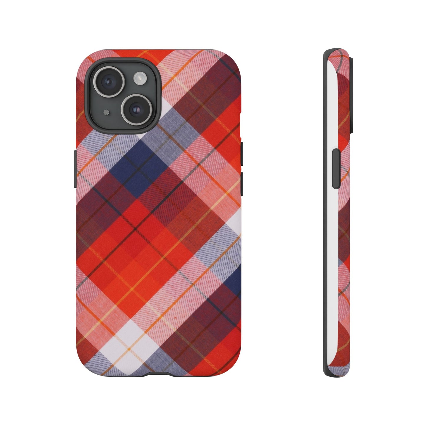 Tough Cases, Beautiful Red, White & Blue Plaid Design