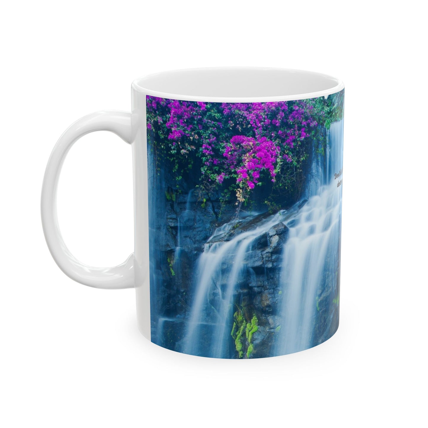 Serene Waterfall Ceramic Mug, Inspirational Gift for Nature Lovers, Coffee Cup for Relaxation, Home Decor, Nature-Themed Drinkware