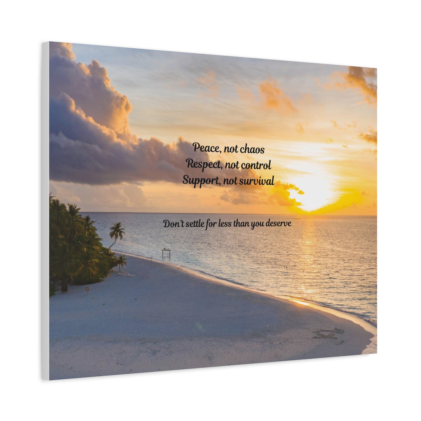 Inspirational Wall Art Canvas Print, Motivational Home Decor, Beach Sunset Art, Gift for Her, Positive Affirmation Decor