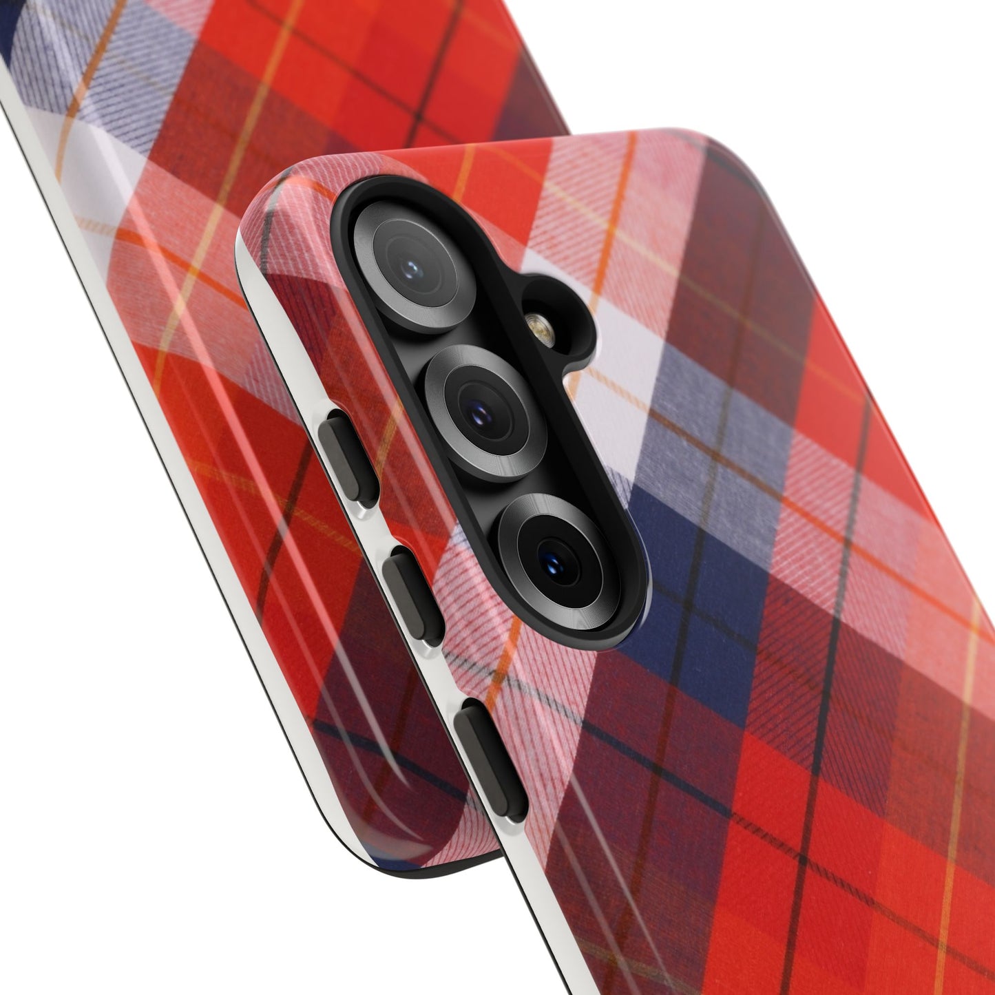 Tough Cases, Beautiful Red, White & Blue Plaid Design
