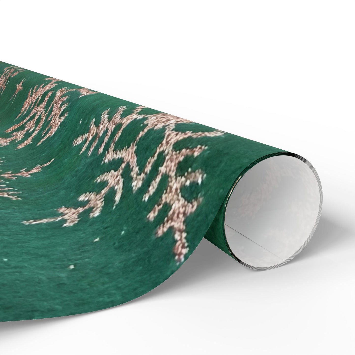 Green Snowflake Wrapping Paper Roll — Festive Holiday Gift Wrap