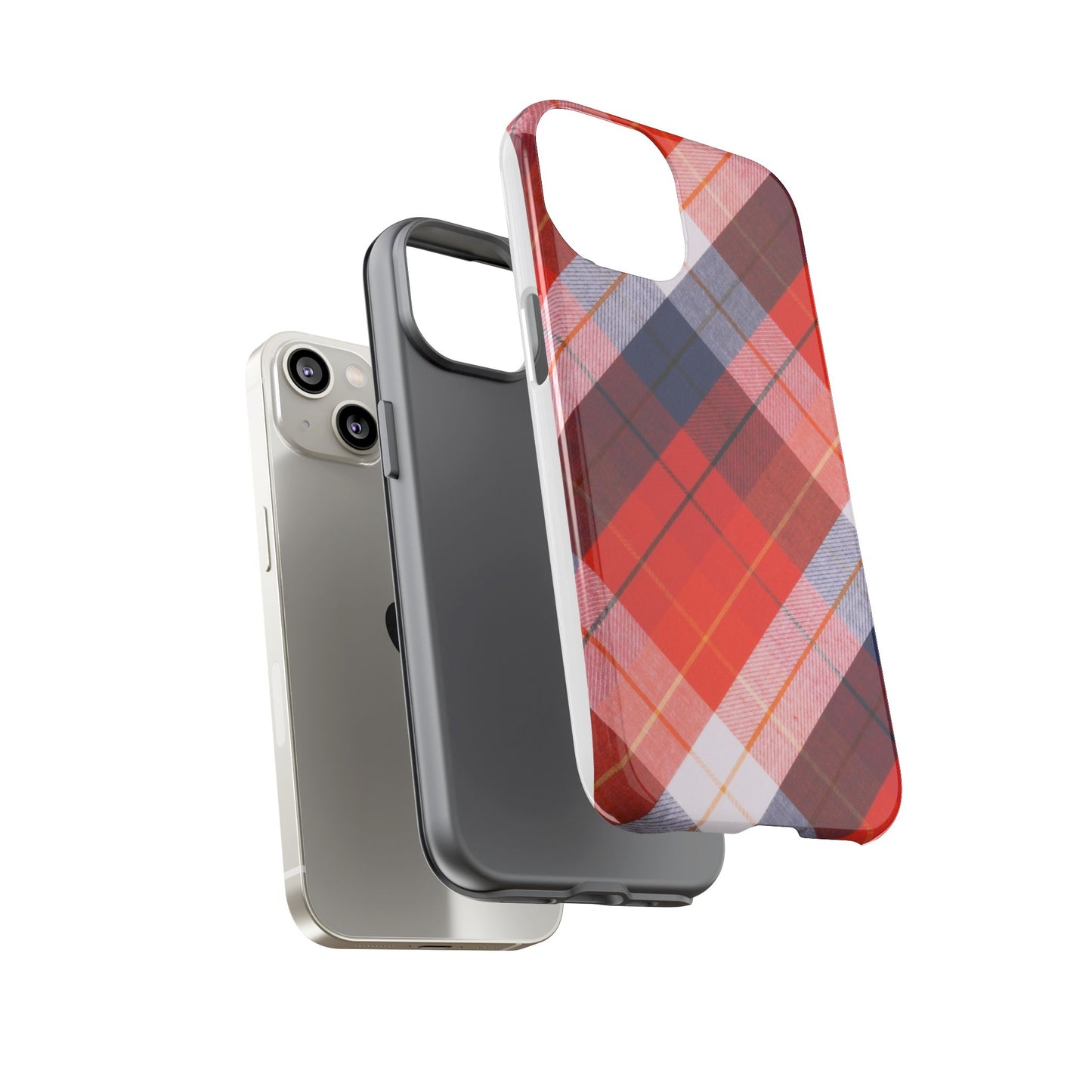 Tough Cases, Beautiful Red, White & Blue Plaid Design