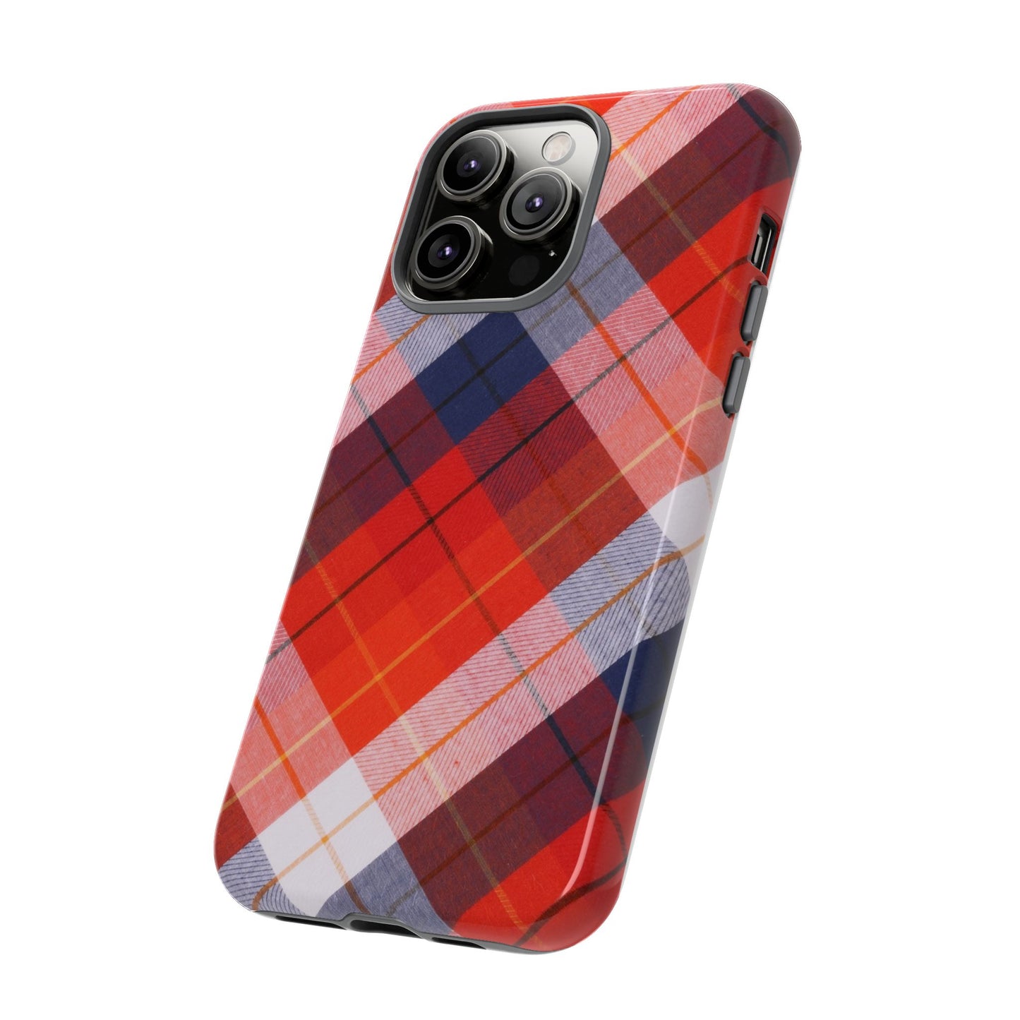 Tough Cases, Beautiful Red, White & Blue Plaid Design