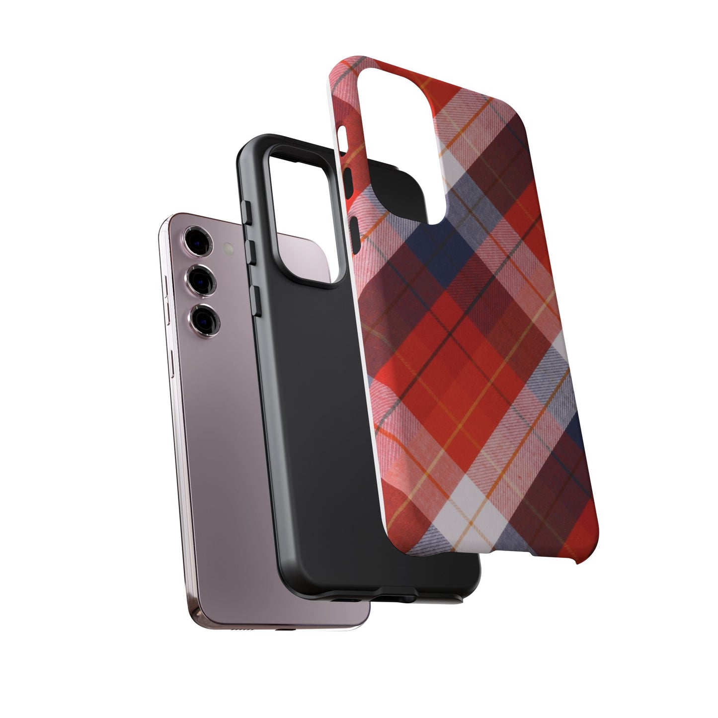 Tough Cases, Beautiful Red, White & Blue Plaid Design