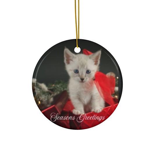 Cat Christmas Ornaments, Festive Double-Sided, Holiday Decor, Pet Lover Gift, Seasonal Cheer, Home Ornament