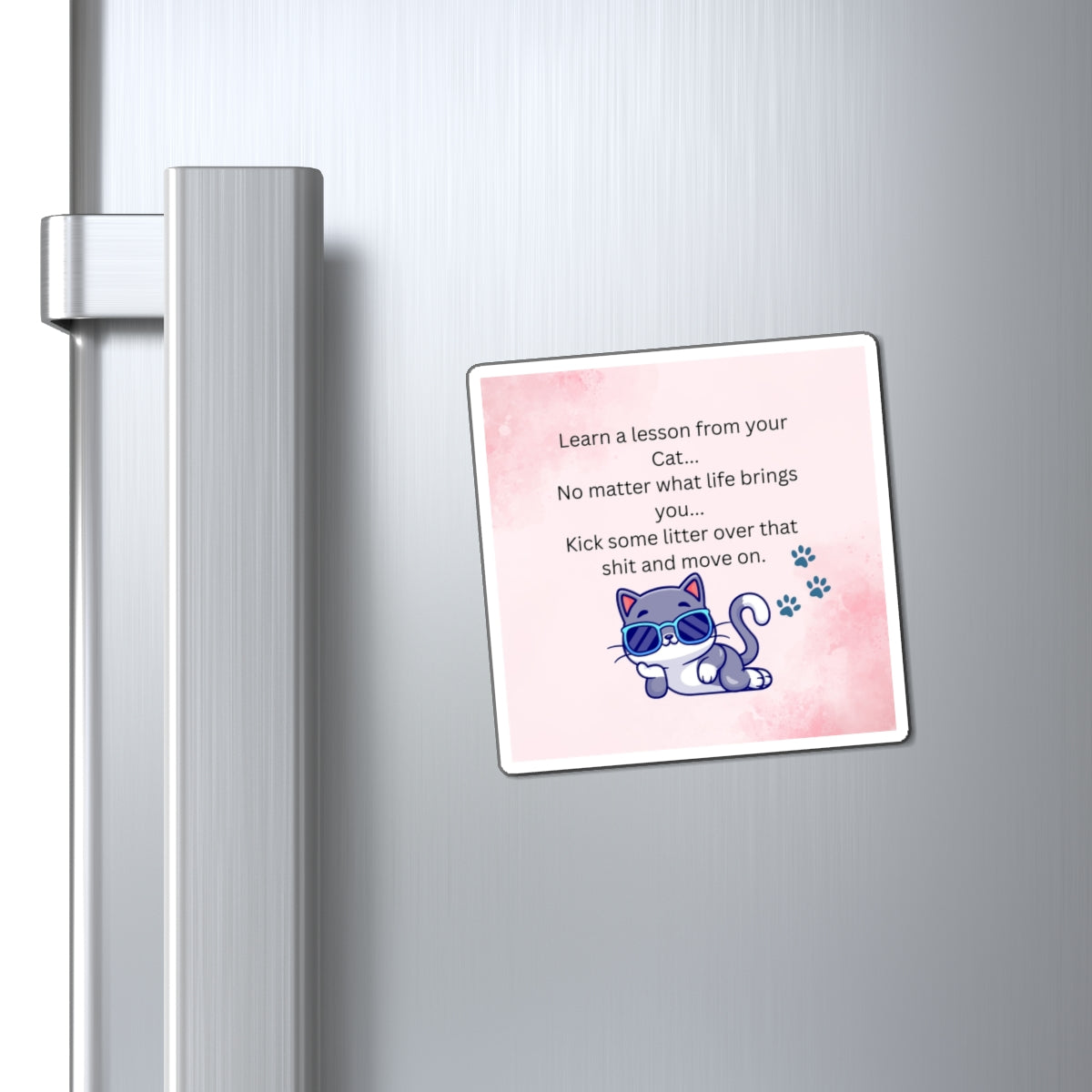 Whimsical Cat Magnet, Funny Cat Lover Gift, Kitchen Decor, Magnetic Reminder, Pet Lover Gift, Refrigerator Magnet