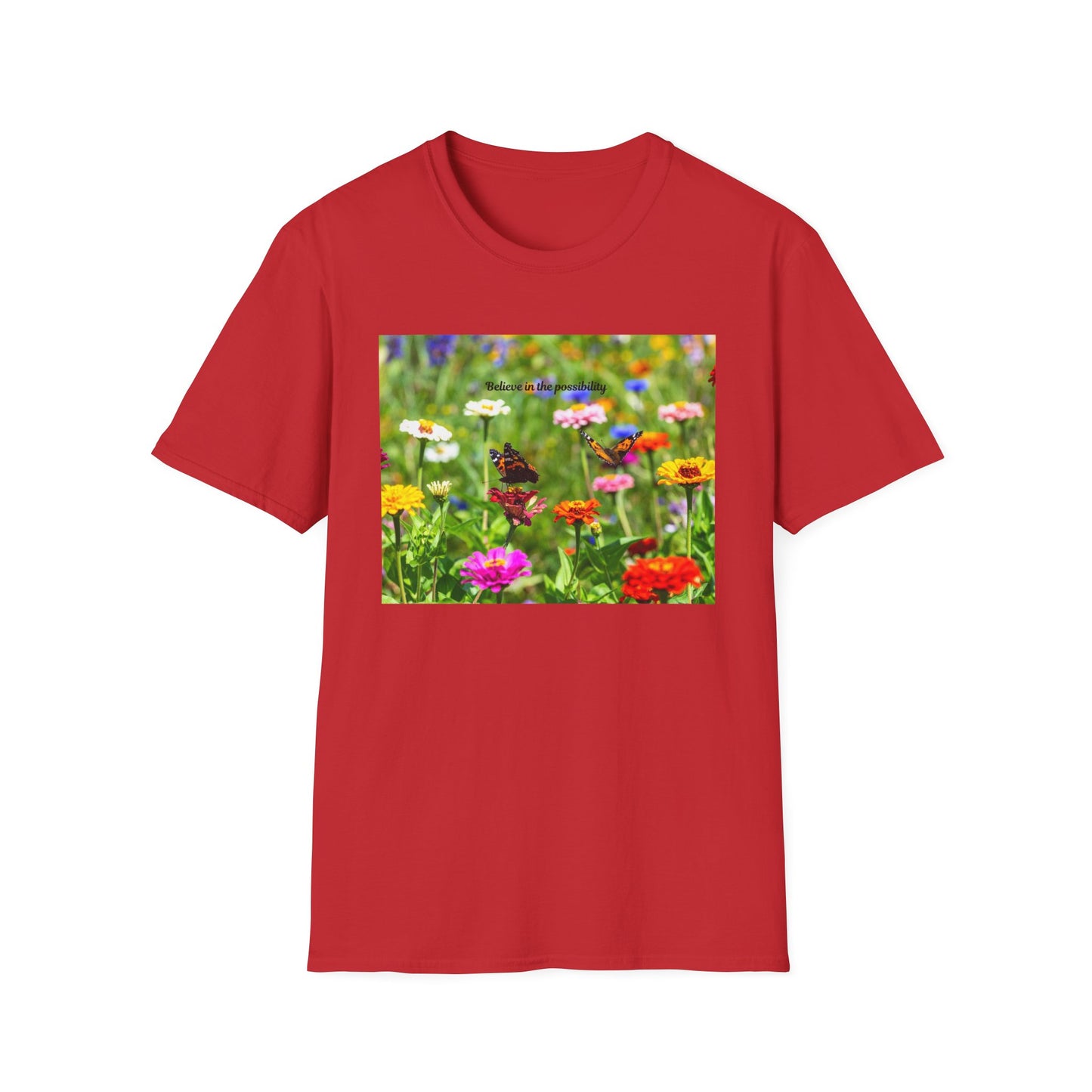 Vibrant Floral Butterfly T-Shirt - Nature Lover Gift, Spring Fashion, Eco-Friendly Apparel, Outdoor Wear, Garden Party Outfit