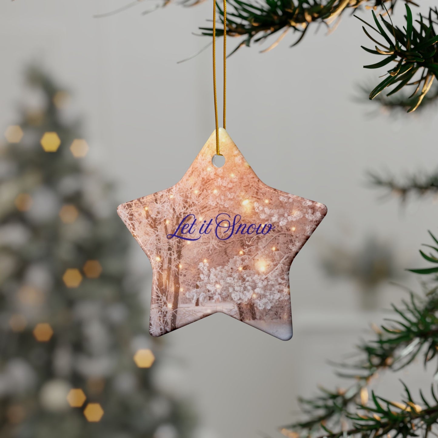Ceramic Ornaments, Winter Decor, Let it Snow, Holiday Decor, Christmas Tree Ornaments, Double-Sided Decorations, Perfect Gift