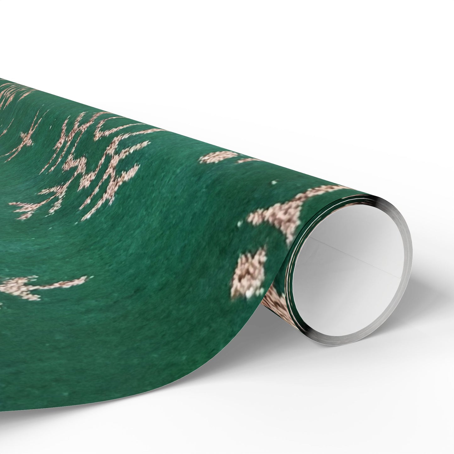 Green Snowflake Wrapping Paper Roll — Festive Holiday Gift Wrap