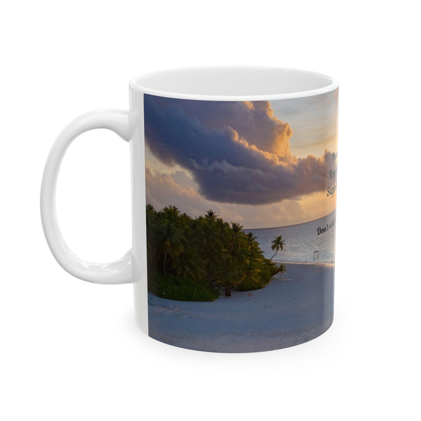 Inspirational Ceramic Mug, Motivational Coffee Cup, Peace Not Chaos Mug, Gift for Friends, Nature Lover's Drinkware