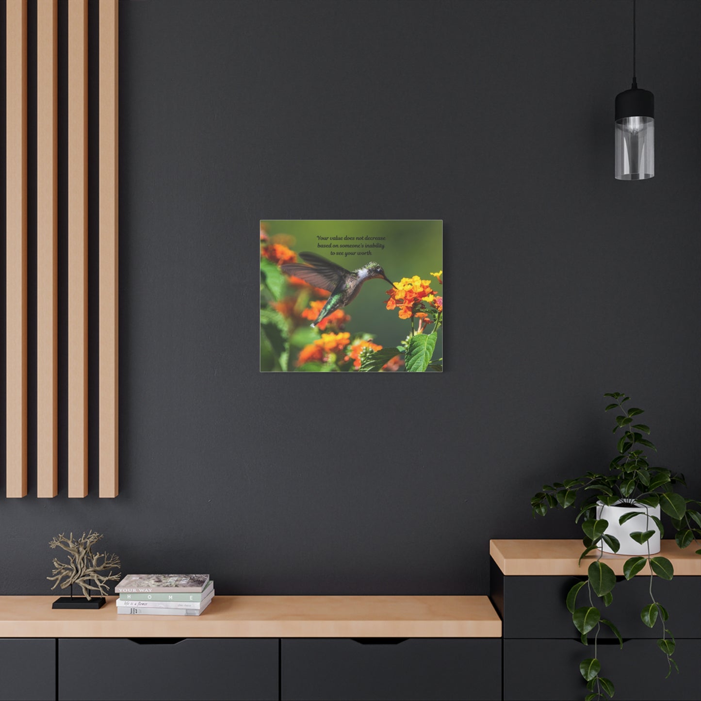 Inspirational Canvas Art, Hummingbird Decor, Motivational Wall Art, Home Office Decoration, Gift for Her