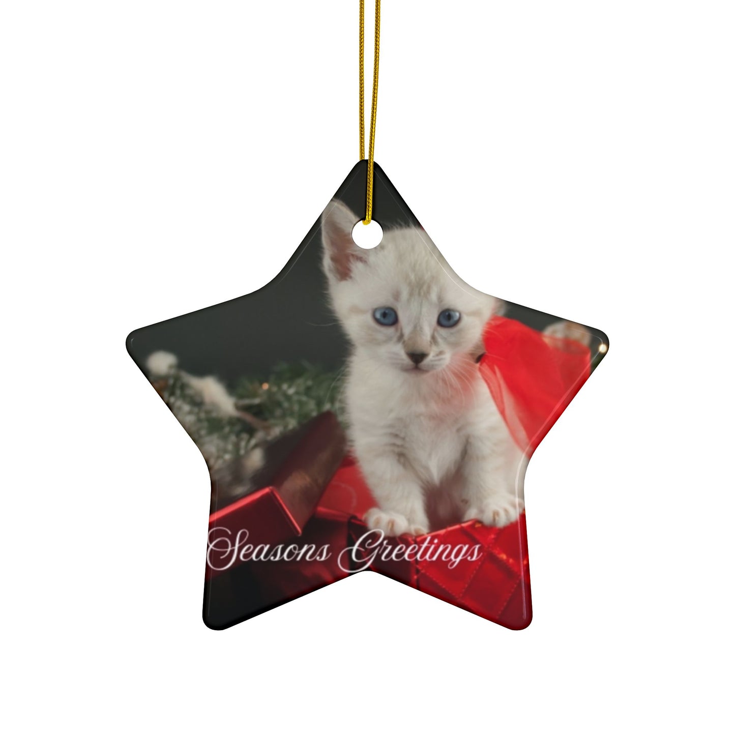 Cat Christmas Ornaments, Festive Double-Sided, Holiday Decor, Pet Lover Gift, Seasonal Cheer, Home Ornament