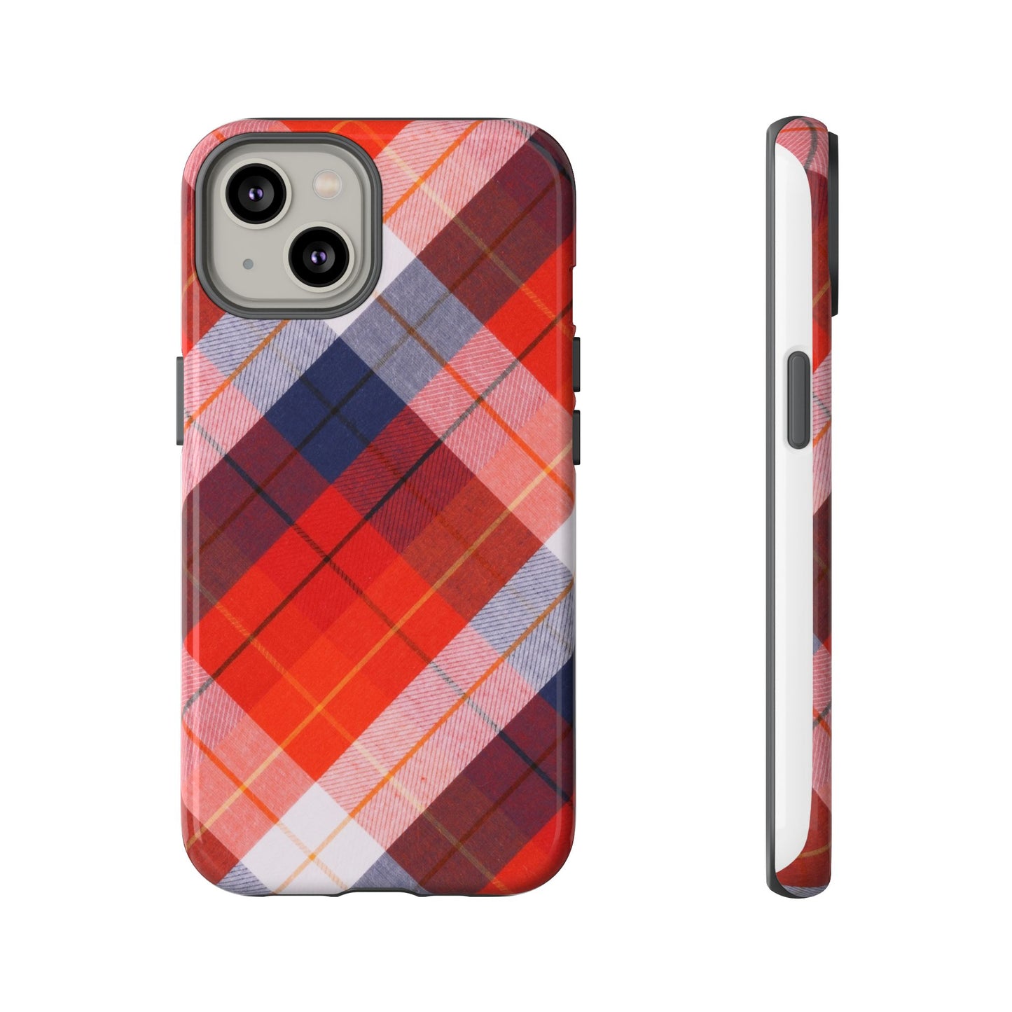 Tough Cases, Beautiful Red, White & Blue Plaid Design