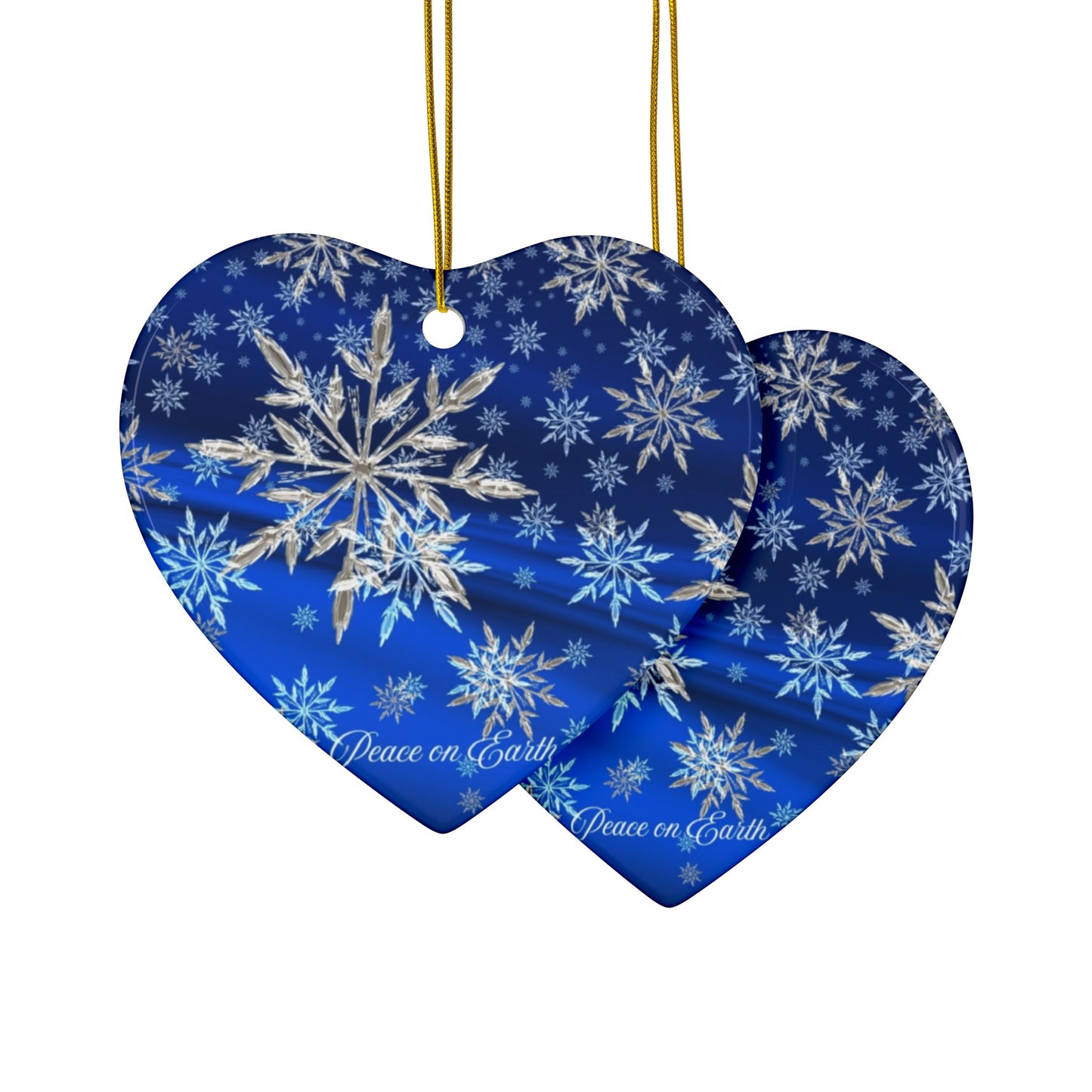 Ceramic Ornaments with Snowflake Design - Peace on Earth, Holiday Decor, Christmas, Winter Wonderland, Gift Ornament