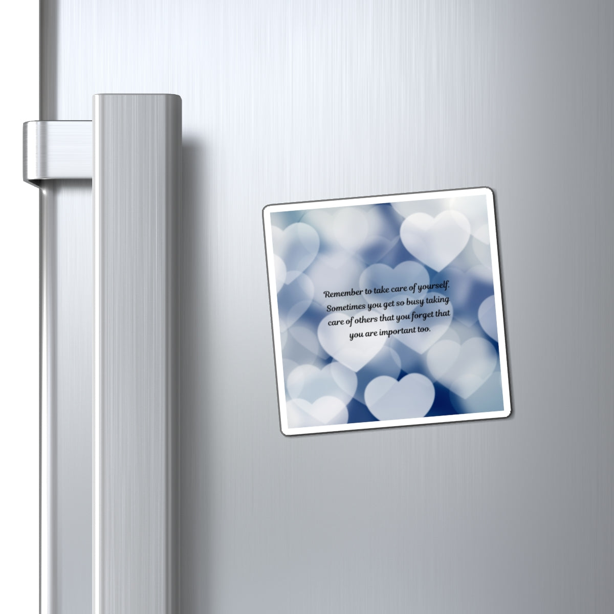 Self-Care Reminder Magnet — Inspirational Heart Bokeh Refrigerator Decor