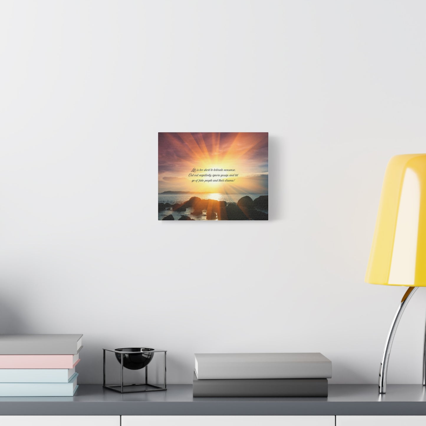 Inspirational Wall Art Canvas, Motivational Home Decor, Positive Quote Print, Beach Sunset Artwork, Gift for Friends