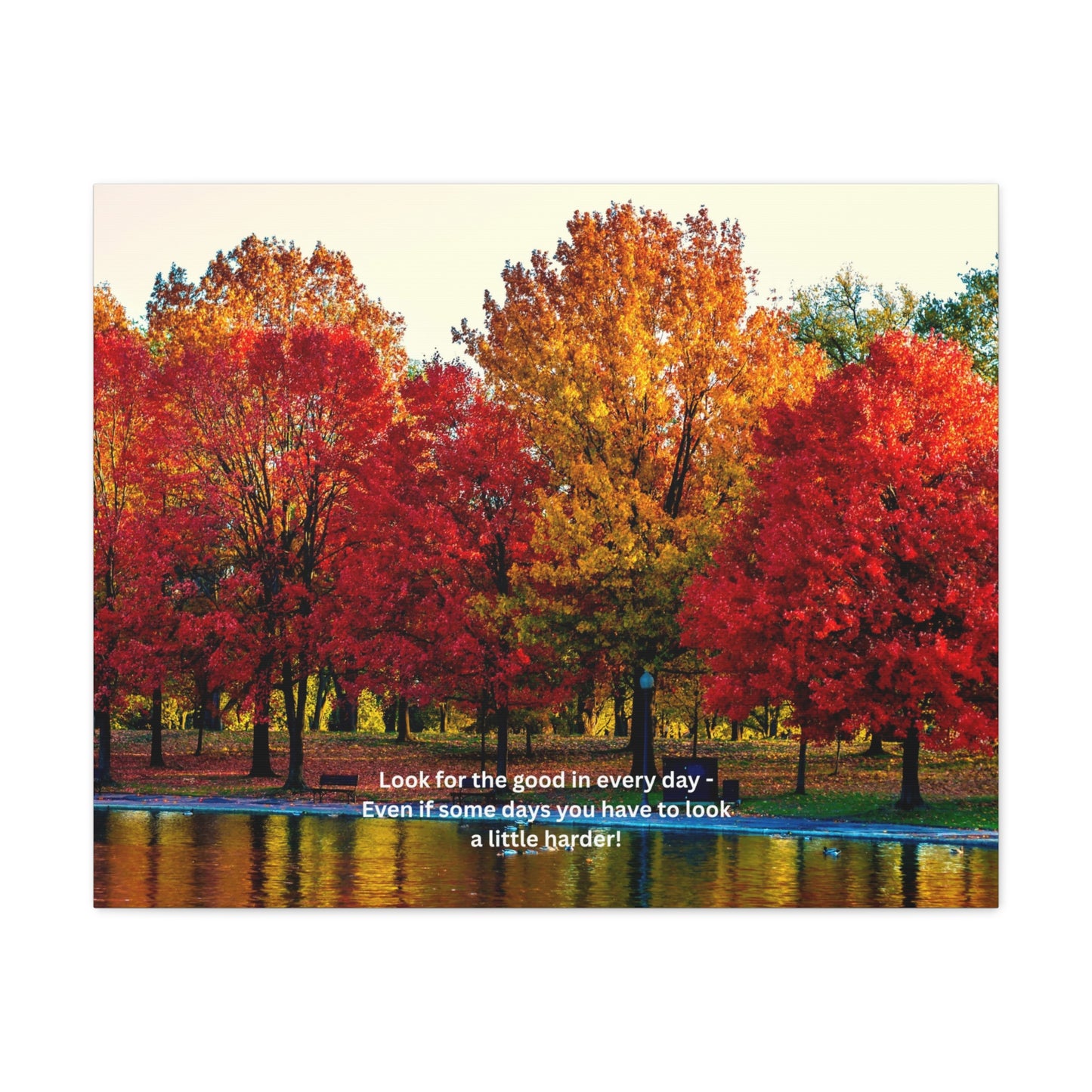 Inspirational Canvas Wall Art, Nature Decor, Positive Quote Print, Home Office Decoration, Fall Landscape