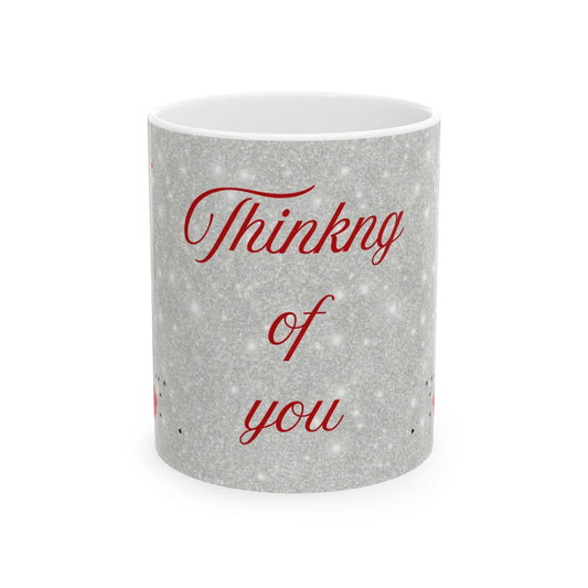 Thinking of You Heart Ceramic Mug — Romantic Valentine’s Coffee Cup (11oz & 15oz)