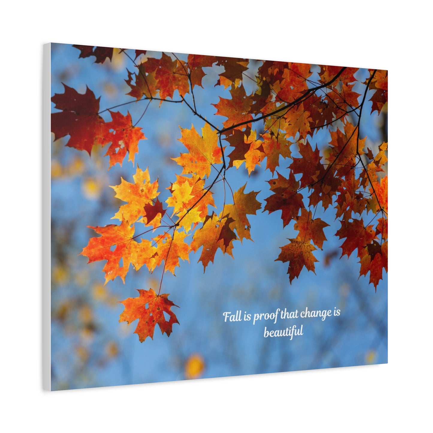 Autumn Canvas Wall Art, Seasonal Decor, Inspirational Quote, Fall Home Decor, Nature Photography