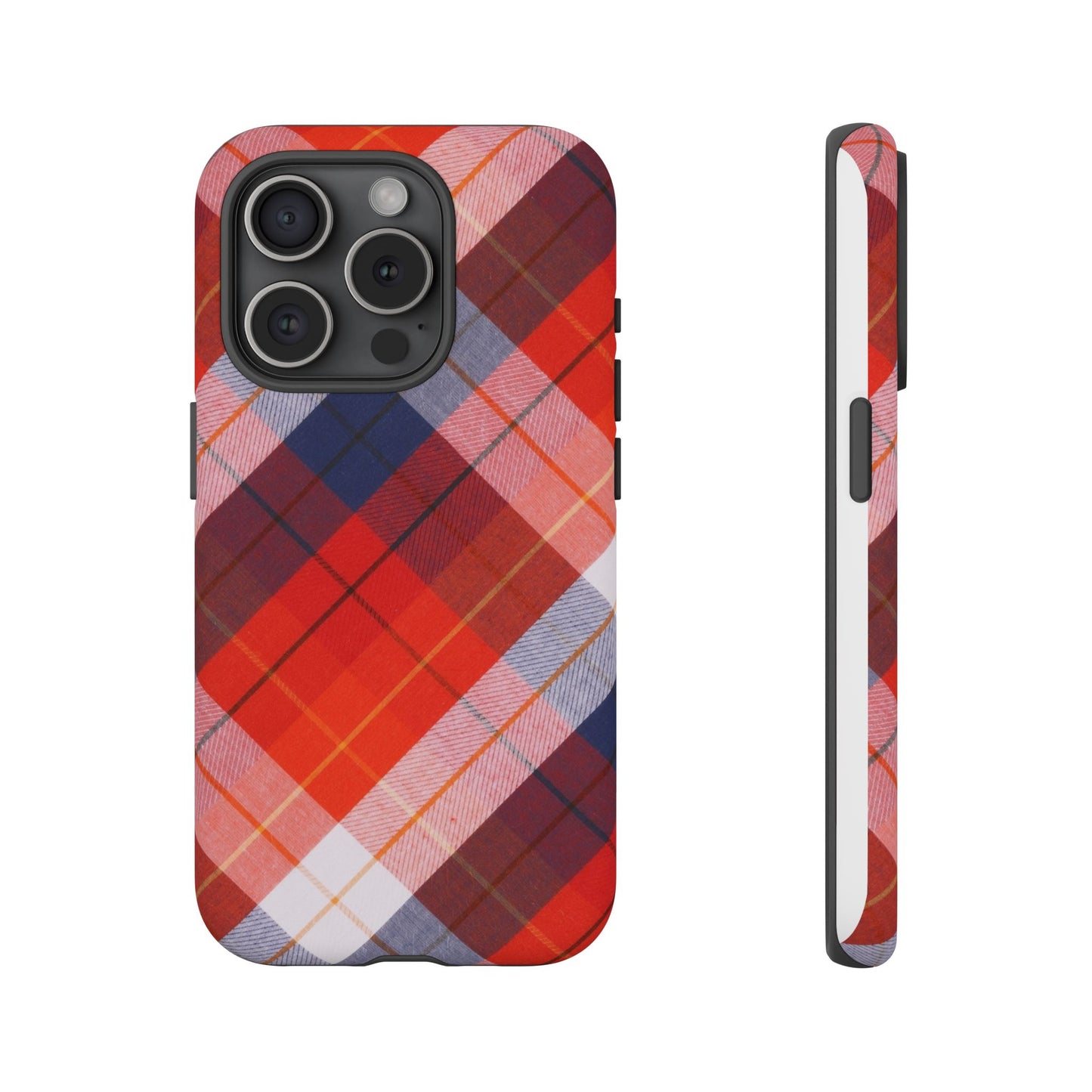 Tough Cases, Beautiful Red, White & Blue Plaid Design
