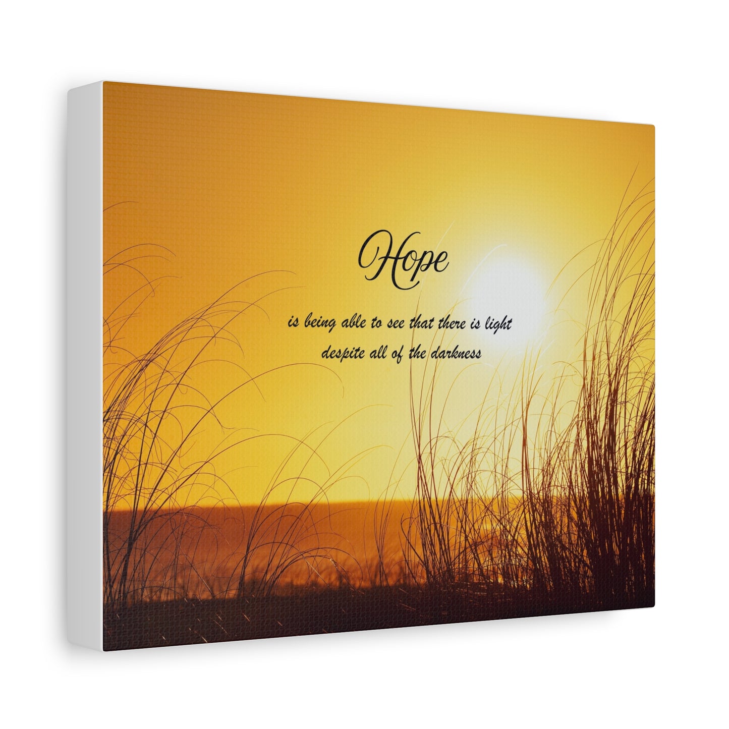 Hope Sunrise Canvas Wall Art — Inspirational Quote Beach Print