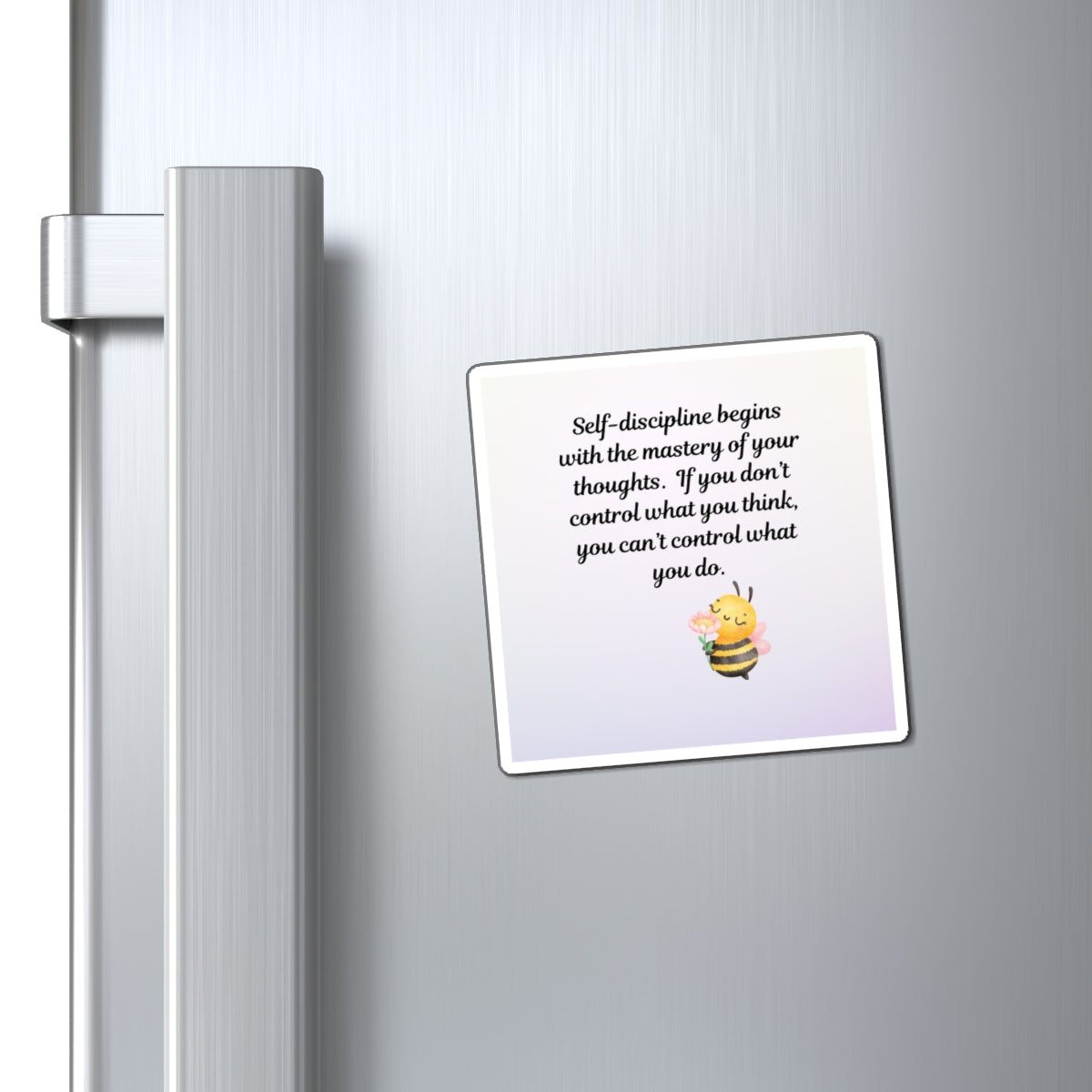 Inspirational Bee Magnet, Motivational Fridge Decor, Self-Discipline Reminder, Cute Kitchen Gift, Positive Thought Wall Art