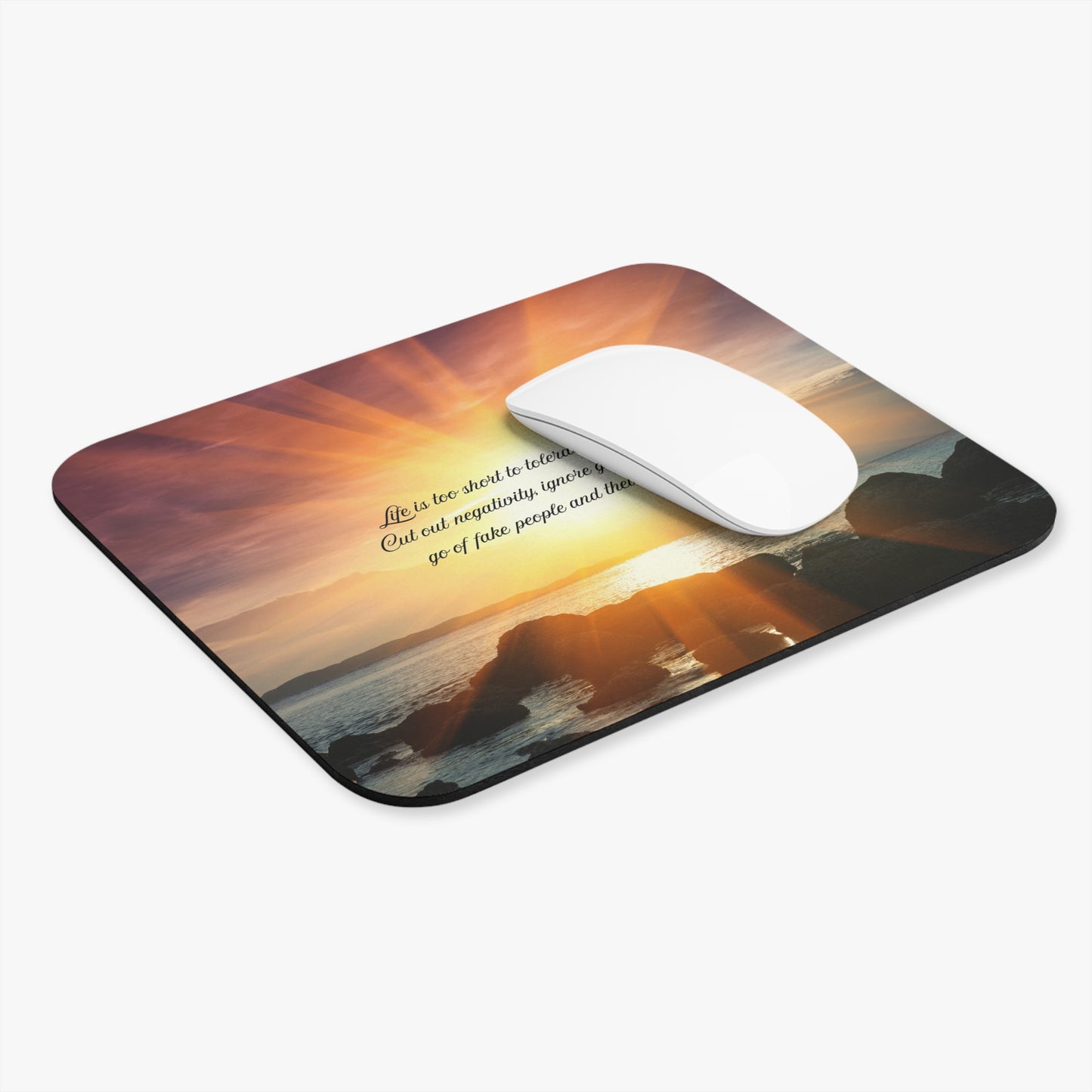 Inspirational Mouse Pad with Motivational Quote, Beach Sunset Desk Accessory, Office Decor, Gift for Friends, Inspirational Gifts