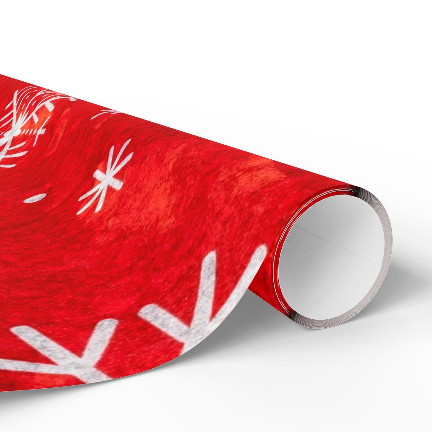 Holiday Snowflake Wrapping Paper Roll – Red Christmas Gift Wrap