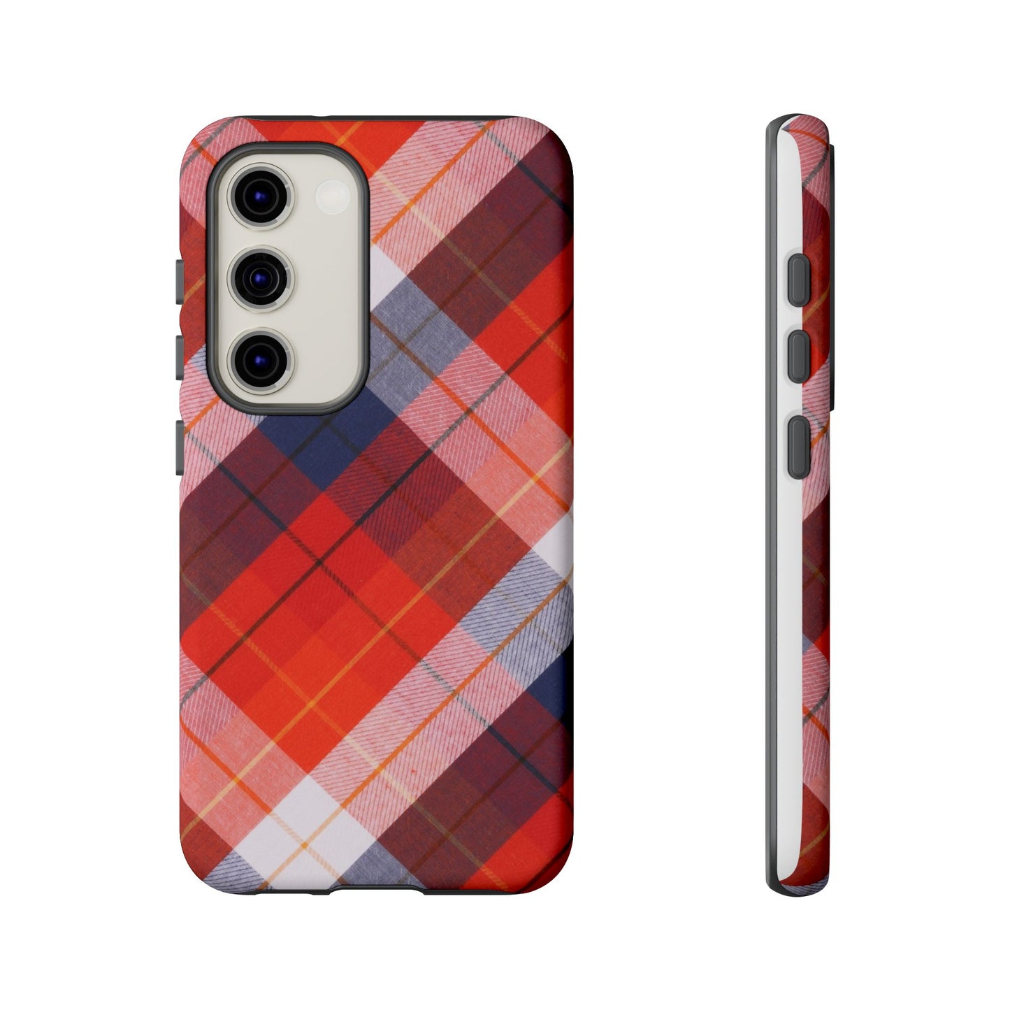Tough Cases, Beautiful Red, White & Blue Plaid Design