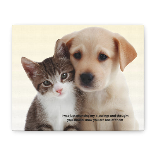 Pet Blessings Canvas Wall Art, Cute Dog and Cat Print, Home Decor for Pet Lovers, Inspirational Gift, Animal Lover Wall Art