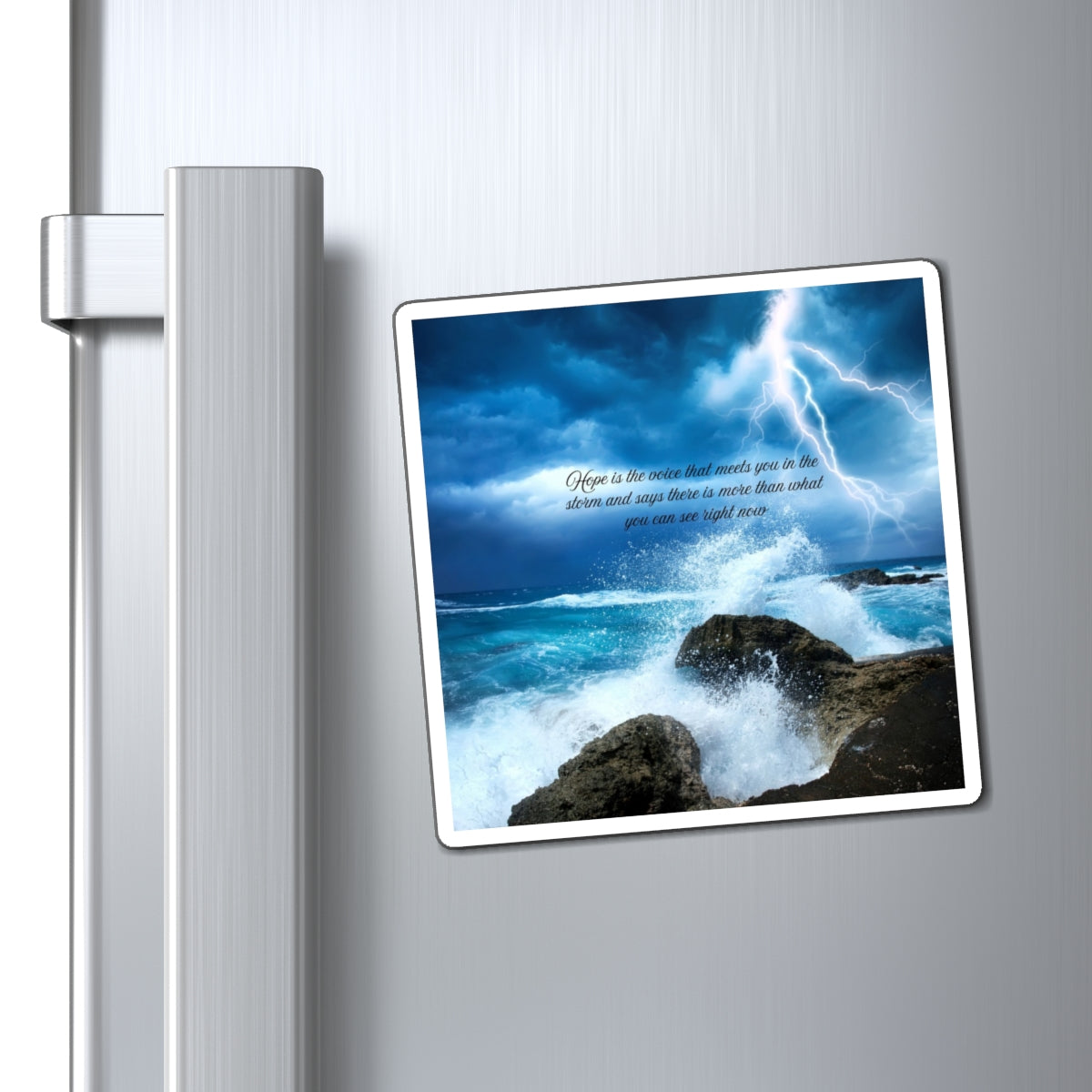 Ocean Storm Quote Magnet, Inspirational Home Decor, Unique Gift for Ocean Lovers, Nautical Kitchen Magnet, Motivational Fridge Art