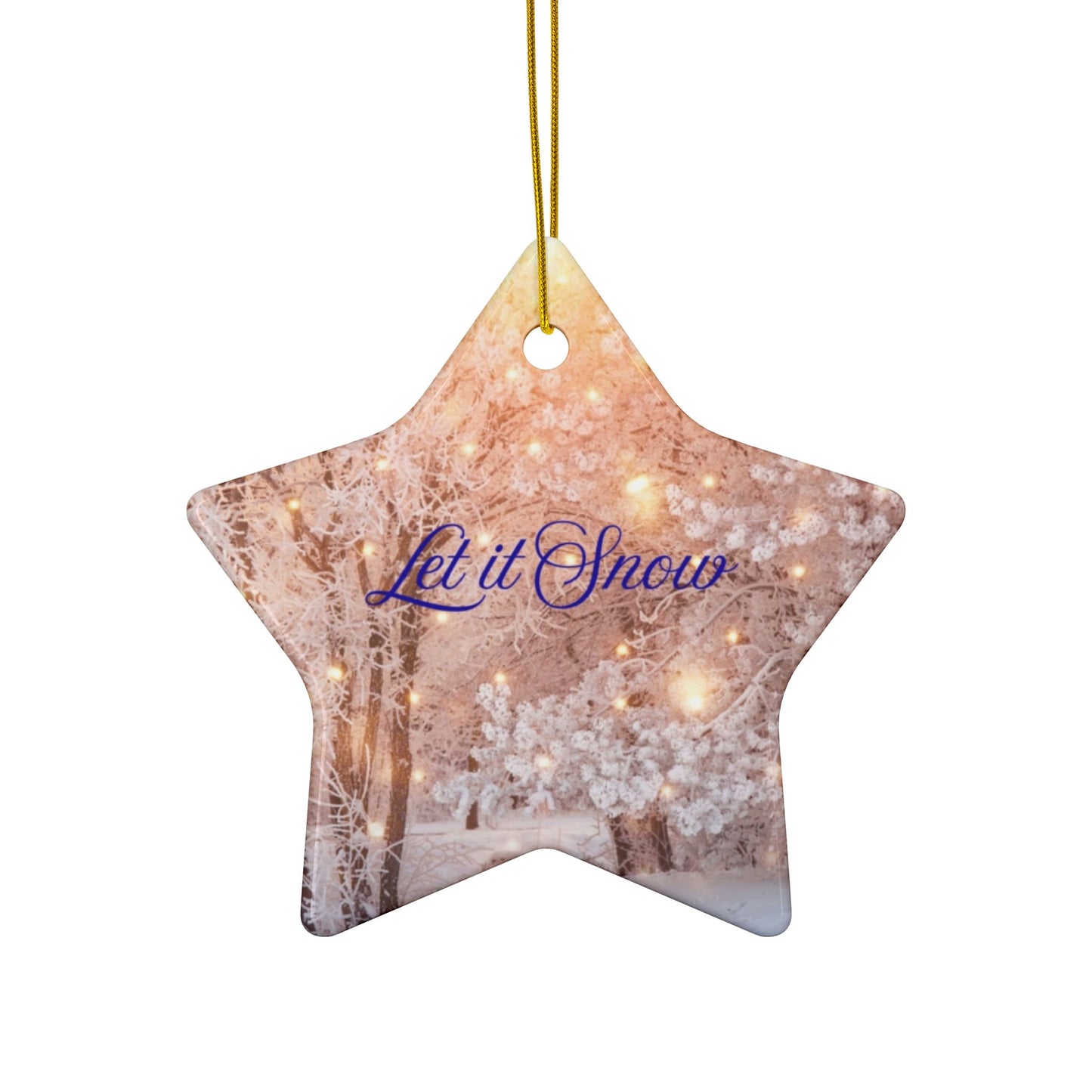 Ceramic Ornaments, Winter Decor, Let it Snow, Holiday Decor, Christmas Tree Ornaments, Double-Sided Decorations, Perfect Gift