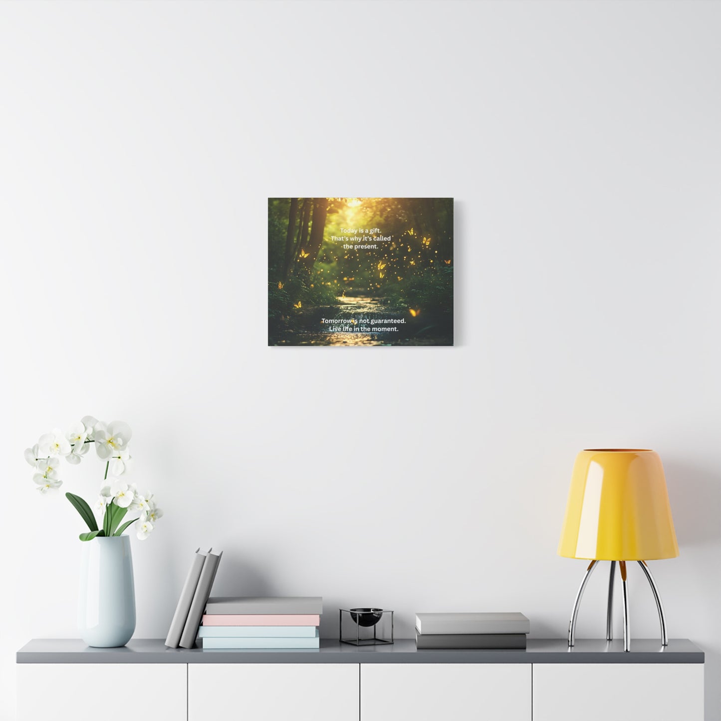 Inspirational Forest Canvas — "Today is a gift... the present" Wall Art