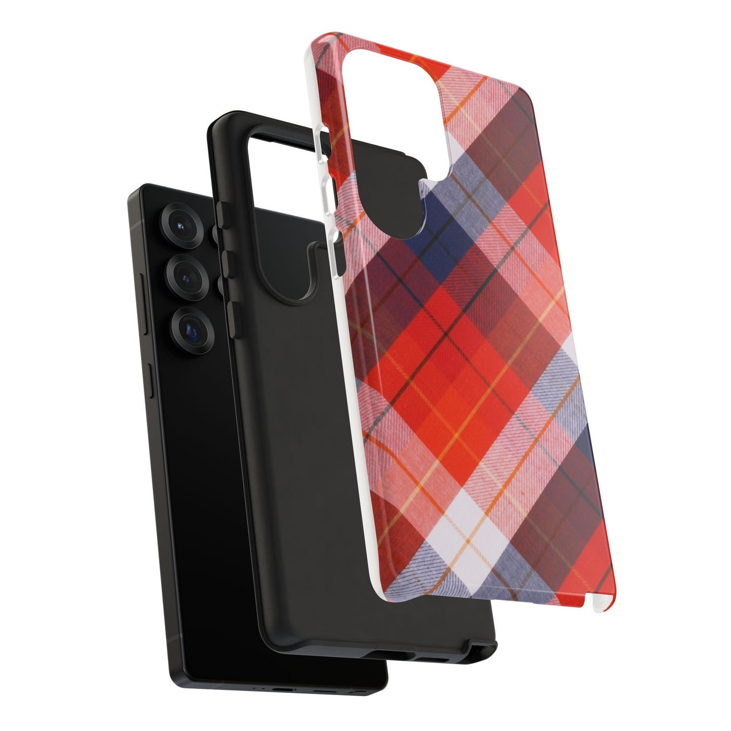 Tough Cases, Beautiful Red, White & Blue Plaid Design