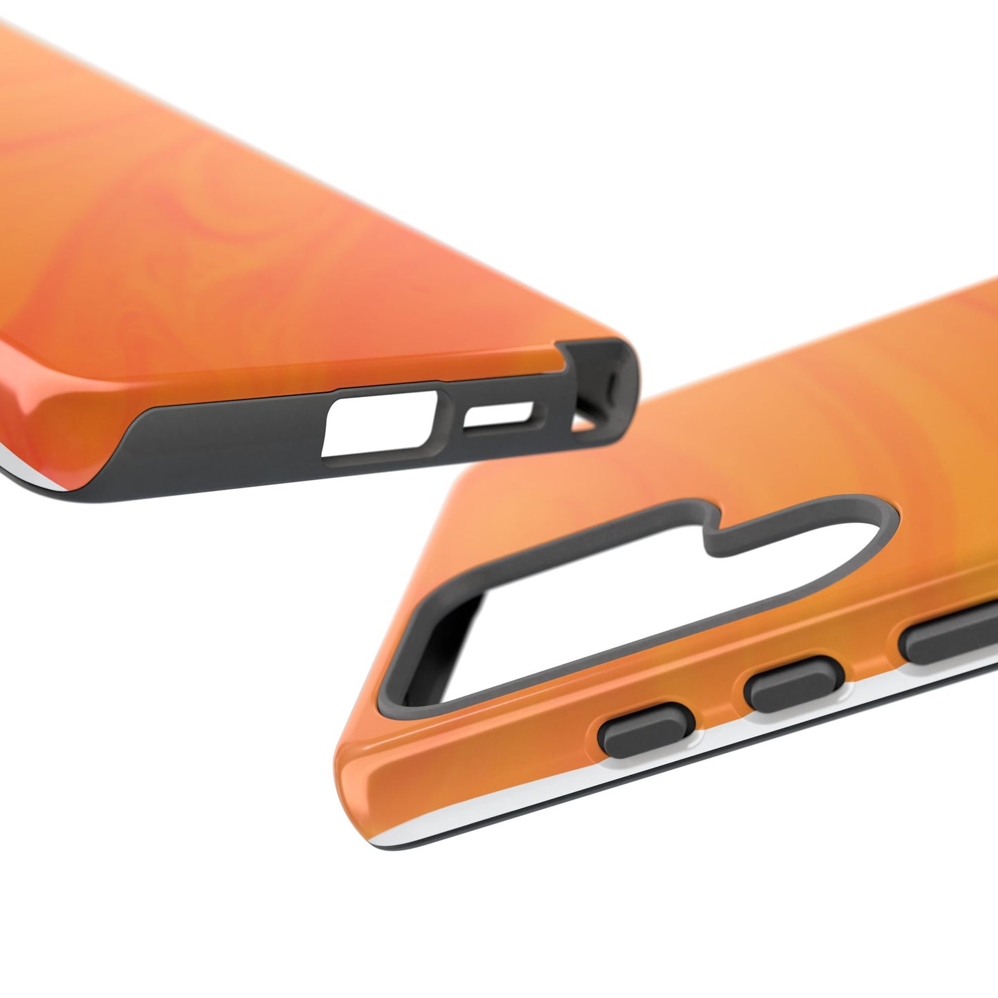 Tough Cases, Beautiful Orange Marble Design